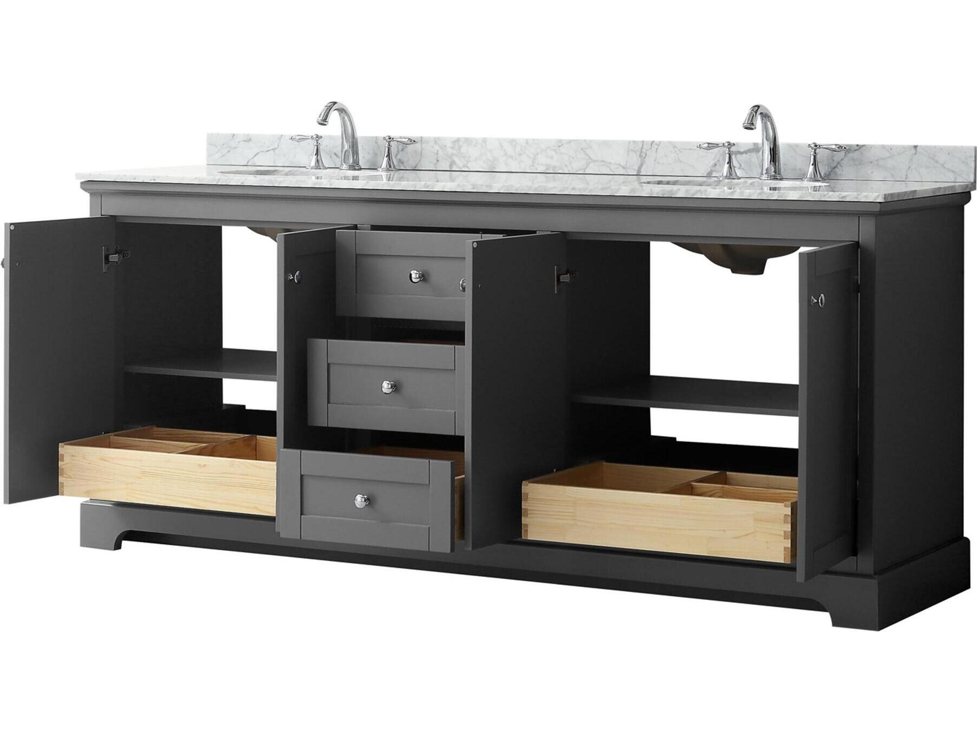 Wyndham Collection Avery 80" Dark Gray Vanity