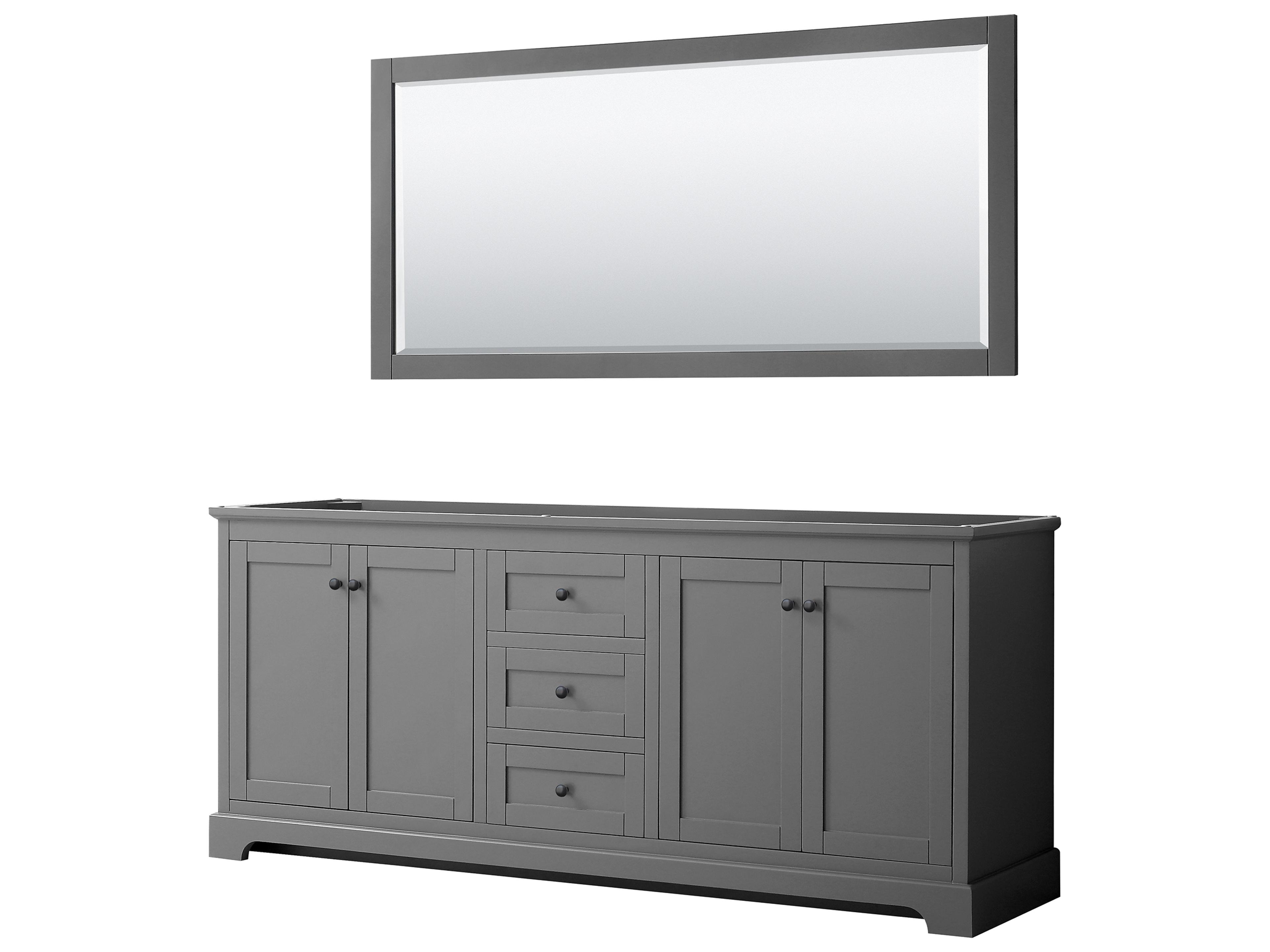 Avery 79" Dark Gray Vanity with 70" Mirror