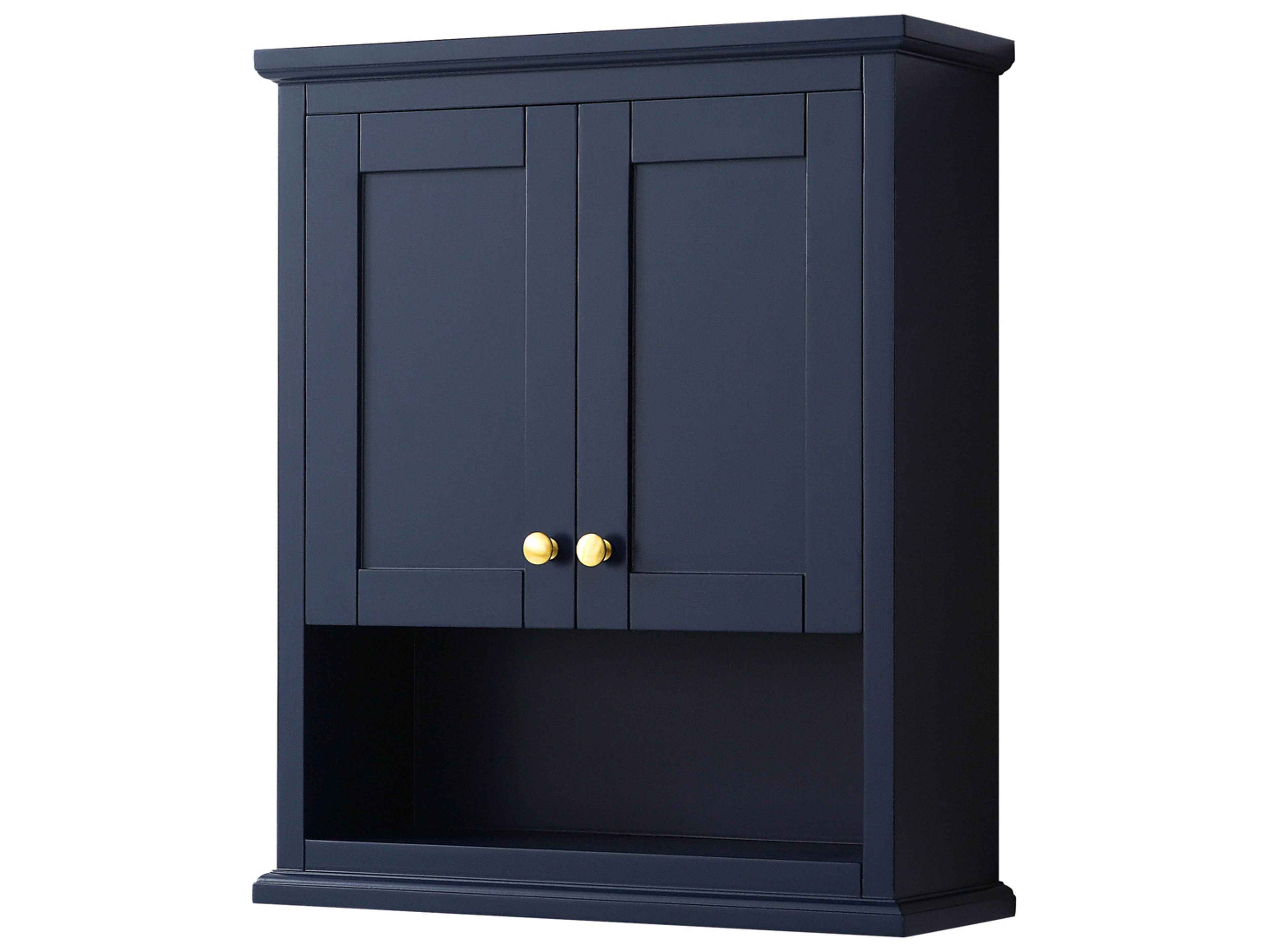 Wyndham Collection Avery Dark Blue Over-the-Toilet Bathroom Wall-Mounted Storage Cabinet