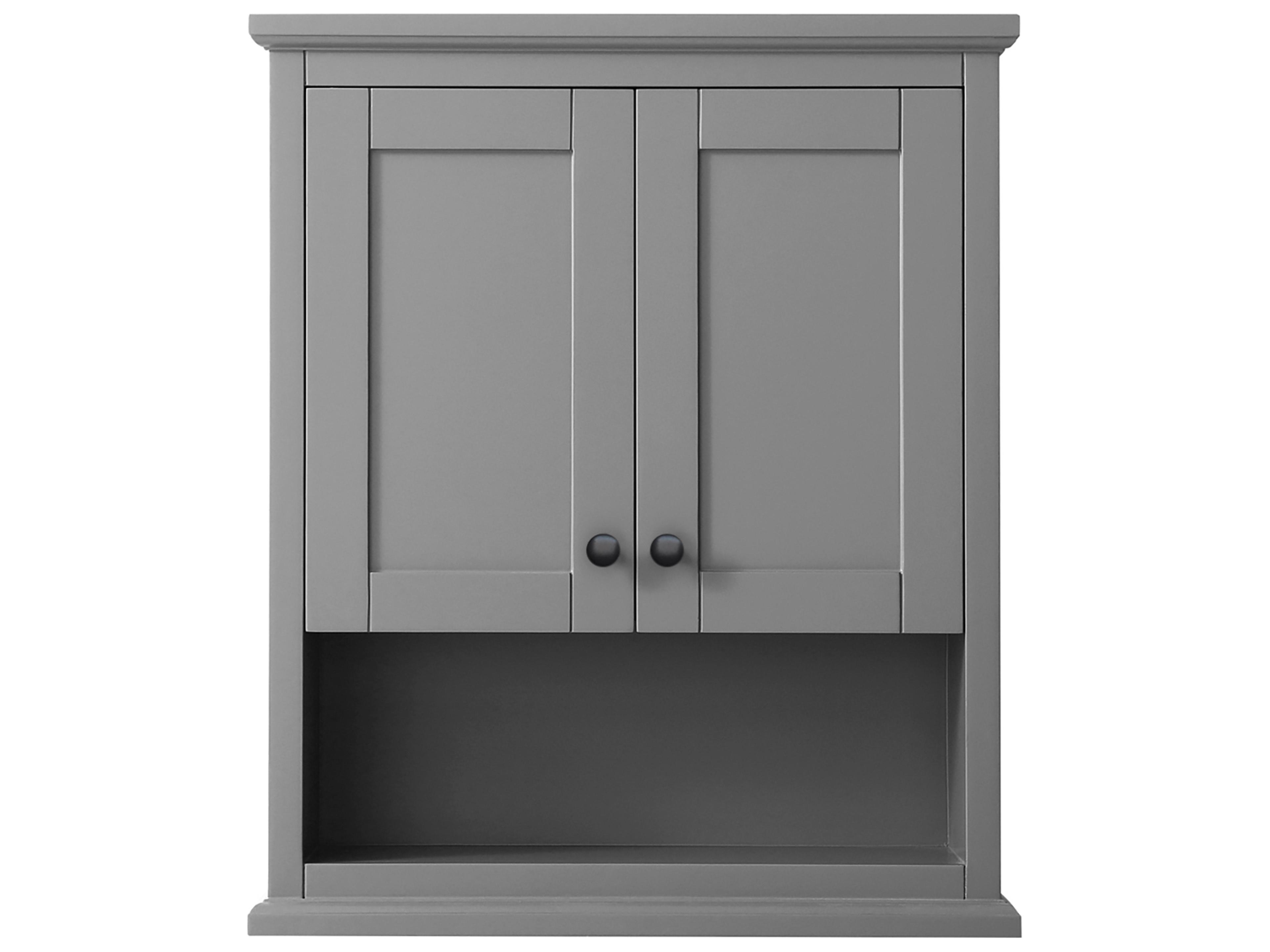 Wyndham Collection Avery Dark Gray Over-the-Toilet Bathroom Wall-Mounted Storage Cabinet