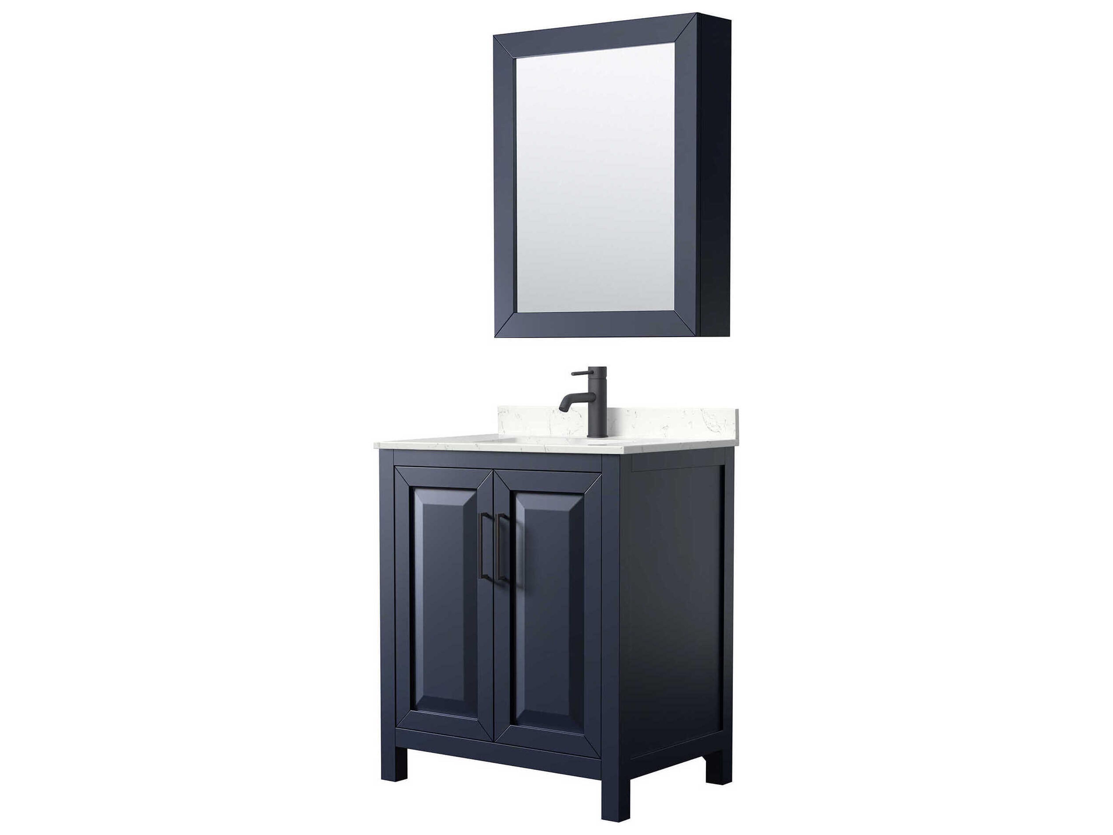 Daria 30" Dark Blue Vanity with Medicine Cabinet