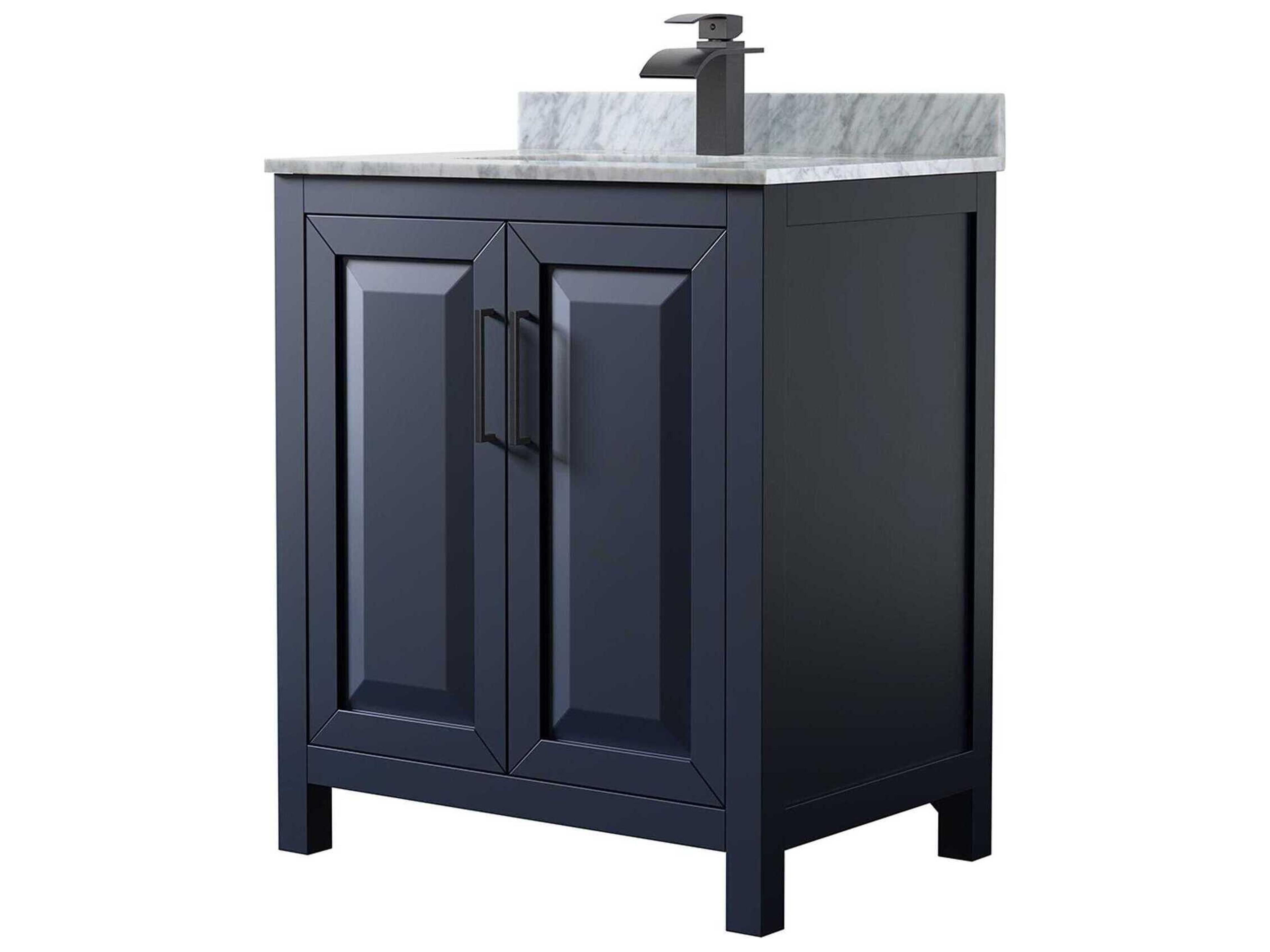 Wyndham Collection Daria 30" Dark Blue Vanity