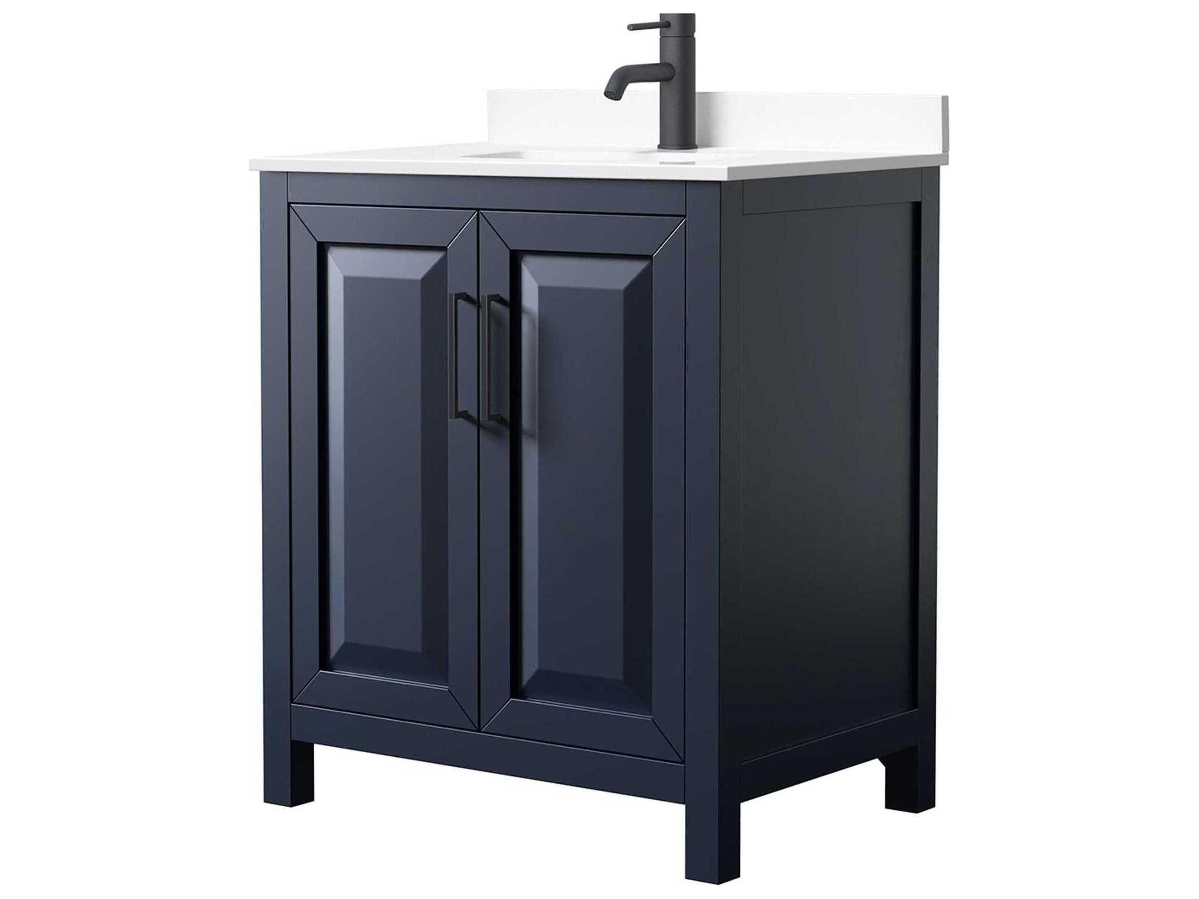 Wyndham Collection Daria 30" Dark Blue Vanity