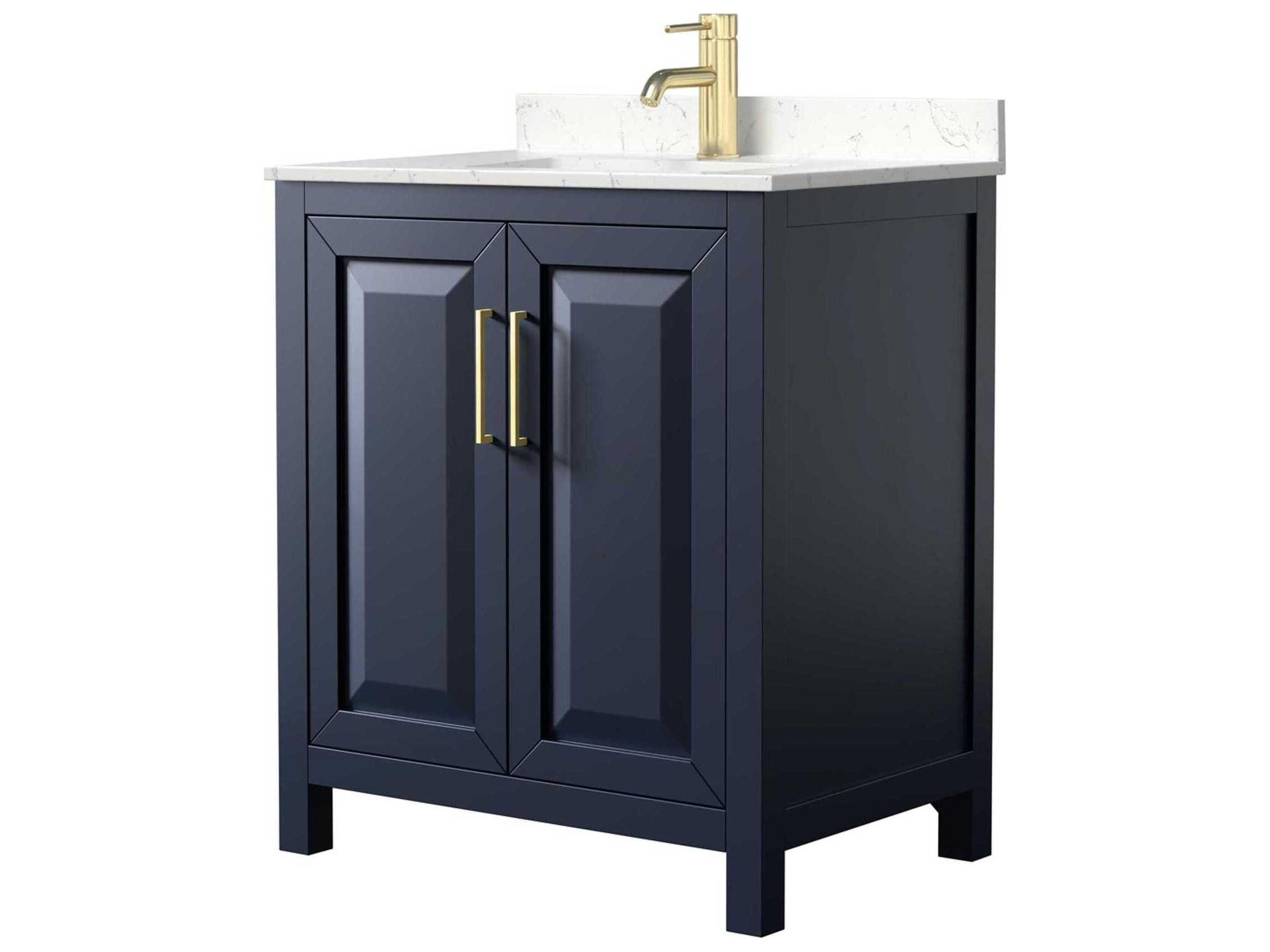 Wyndham Collection Daria 30" Dark Blue Vanity