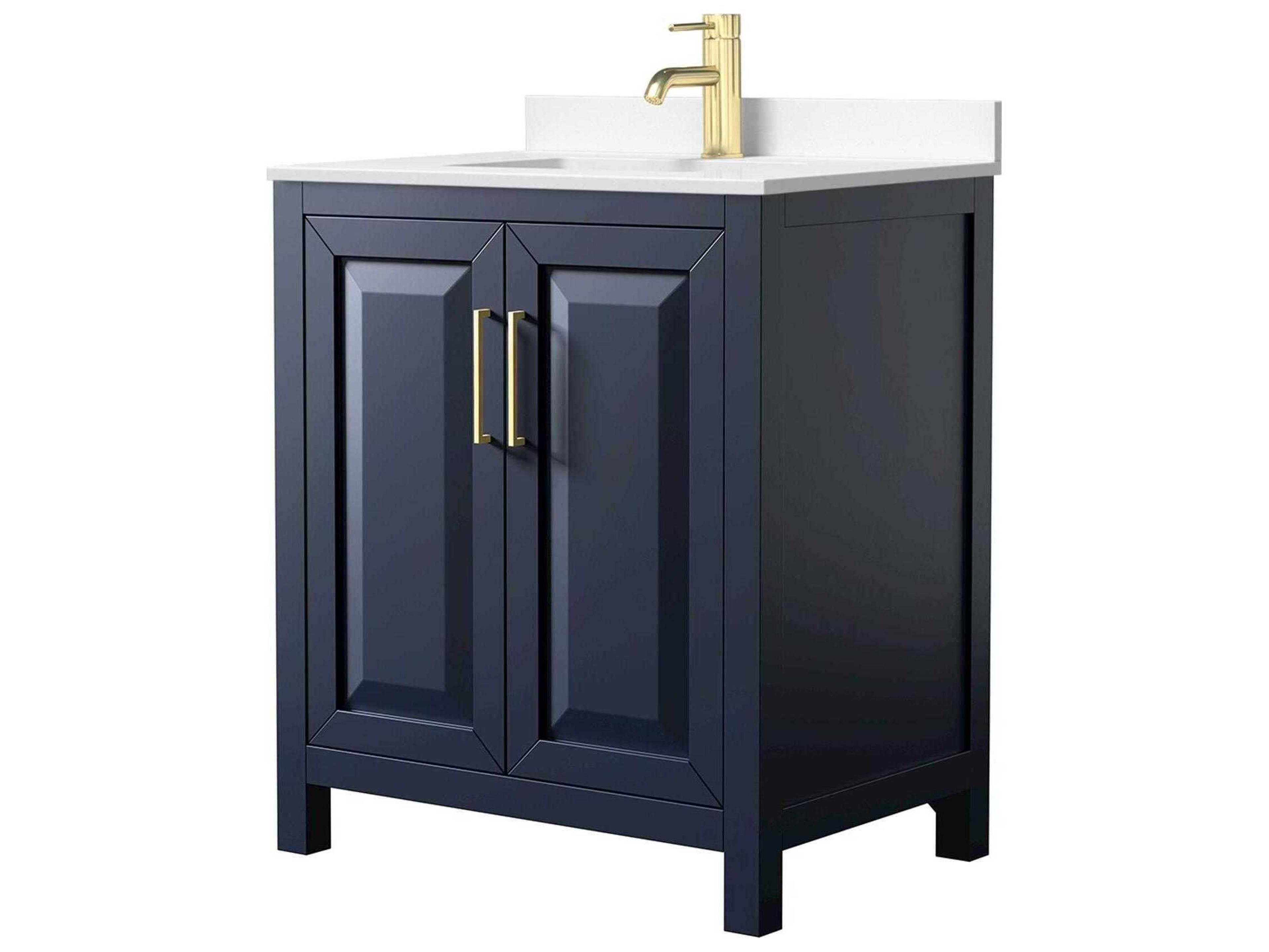 Wyndham Collection Daria 30" Dark Blue Vanity