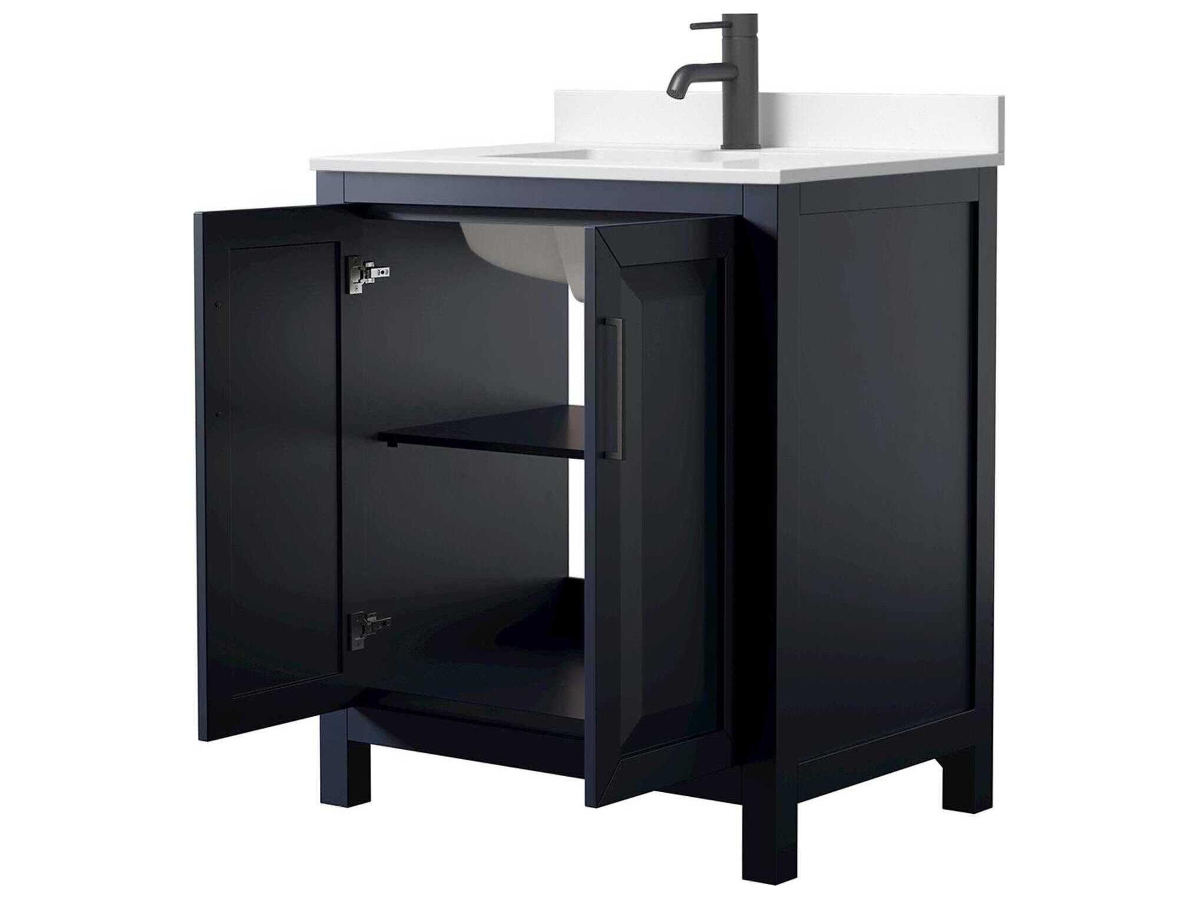 Wyndham Collection Daria 30" Dark Blue Vanity