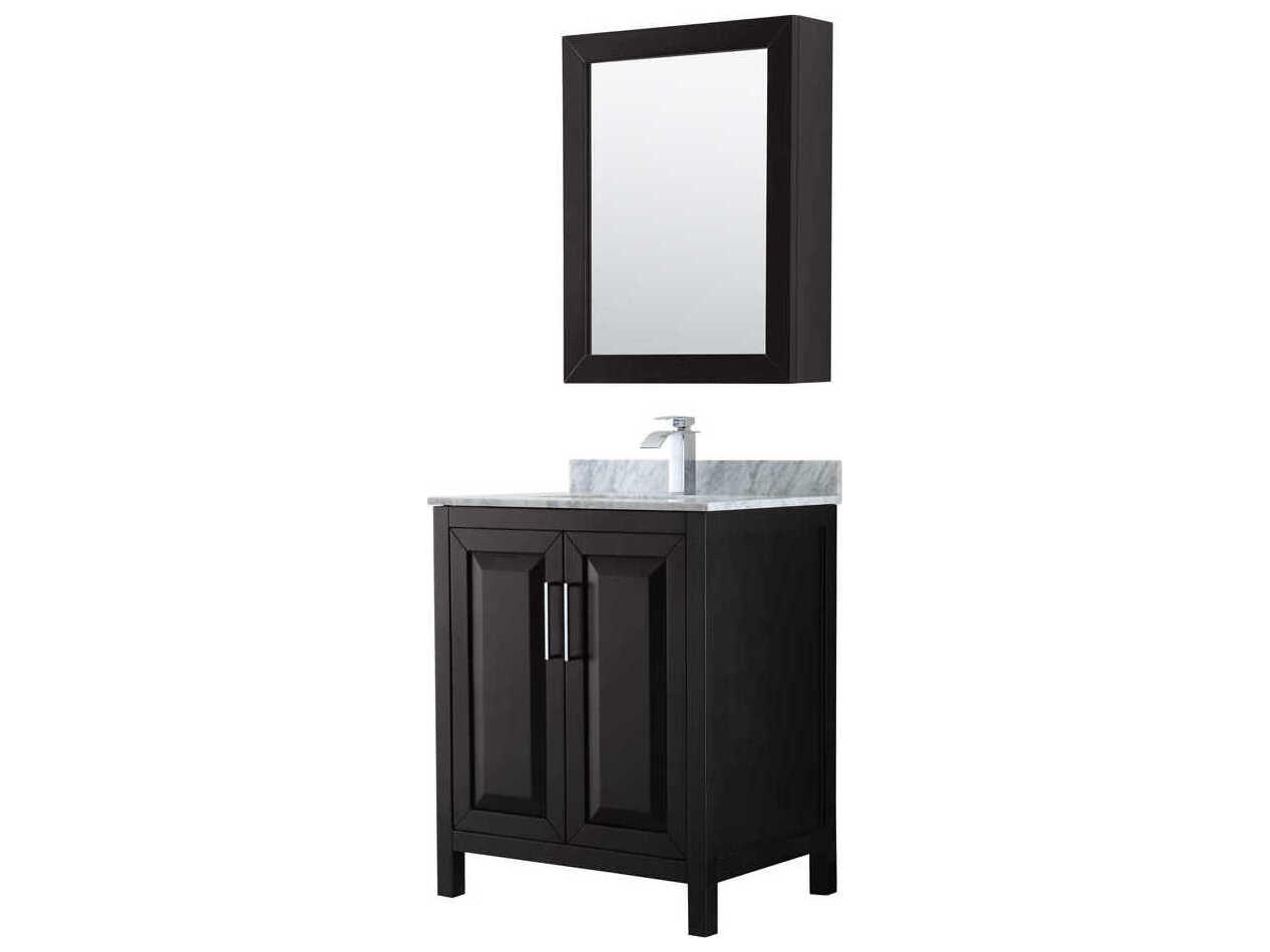 Wyndham Collection Daria 30" Dark Espresso Vanity with Medicine Cabinet