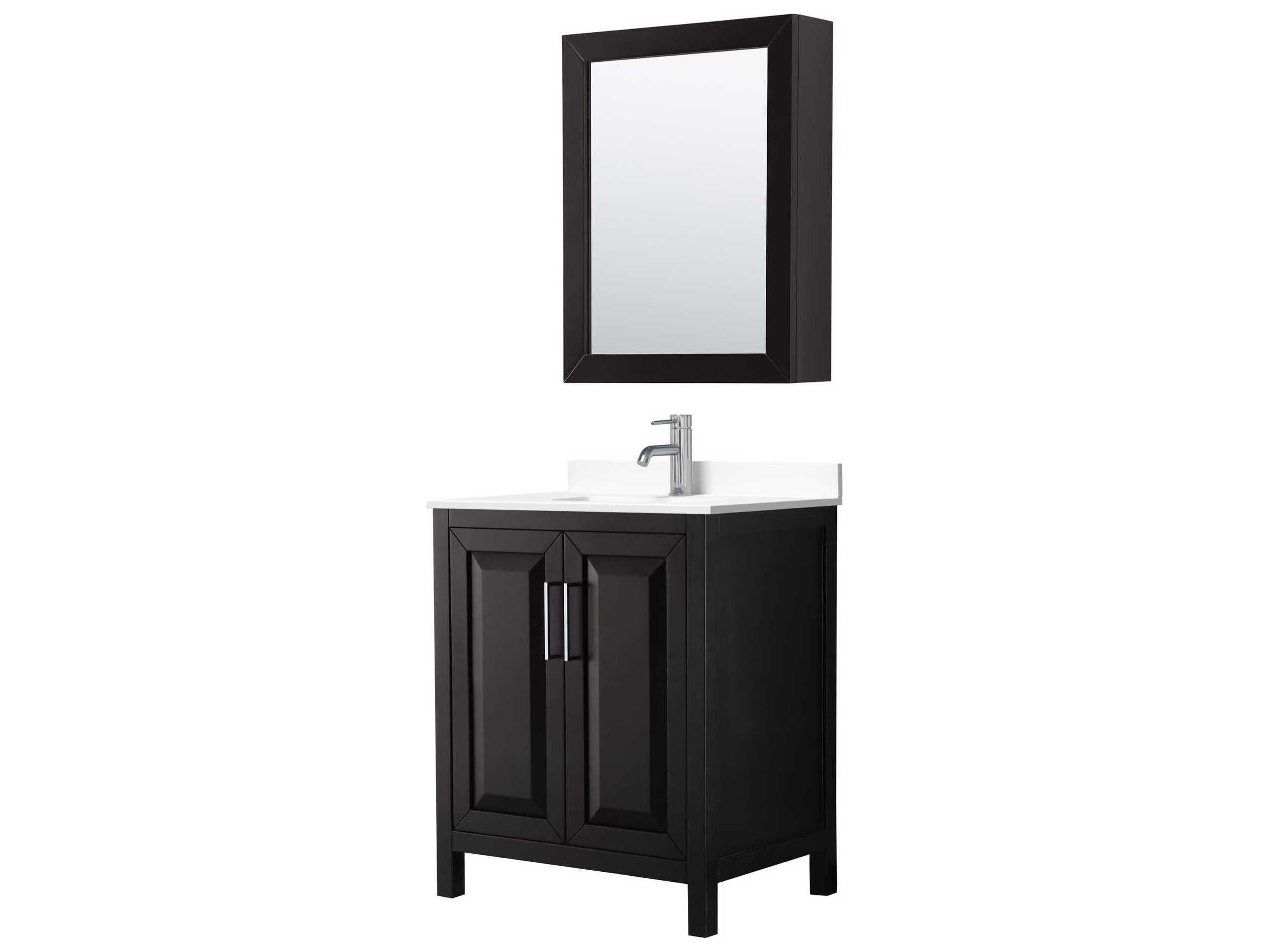 Wyndham Collection Daria 30" Dark Espresso Vanity with Medicine Cabinet