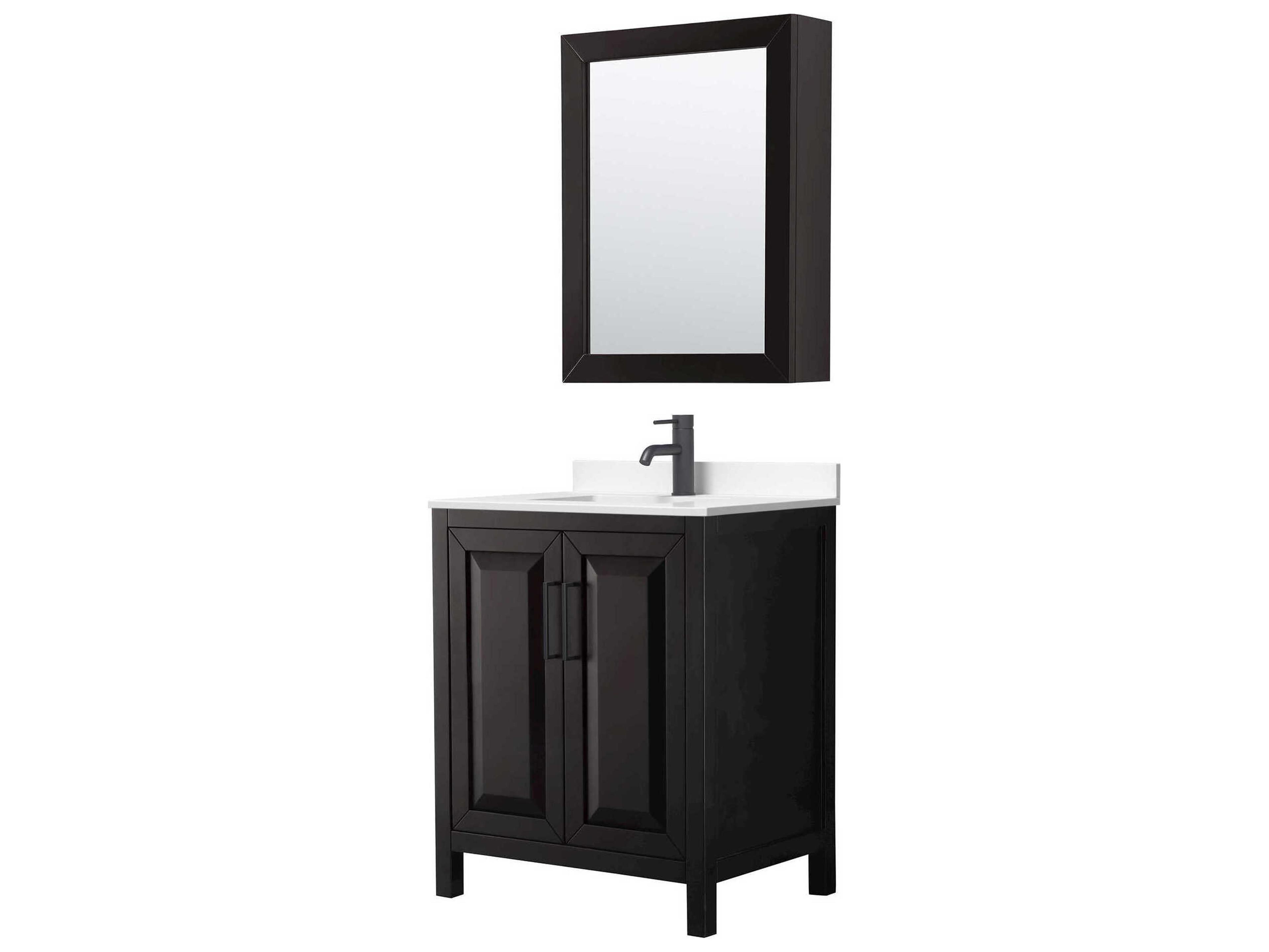 Wyndham Collection Daria 30" Dark Espresso Vanity with Medicine Cabinet