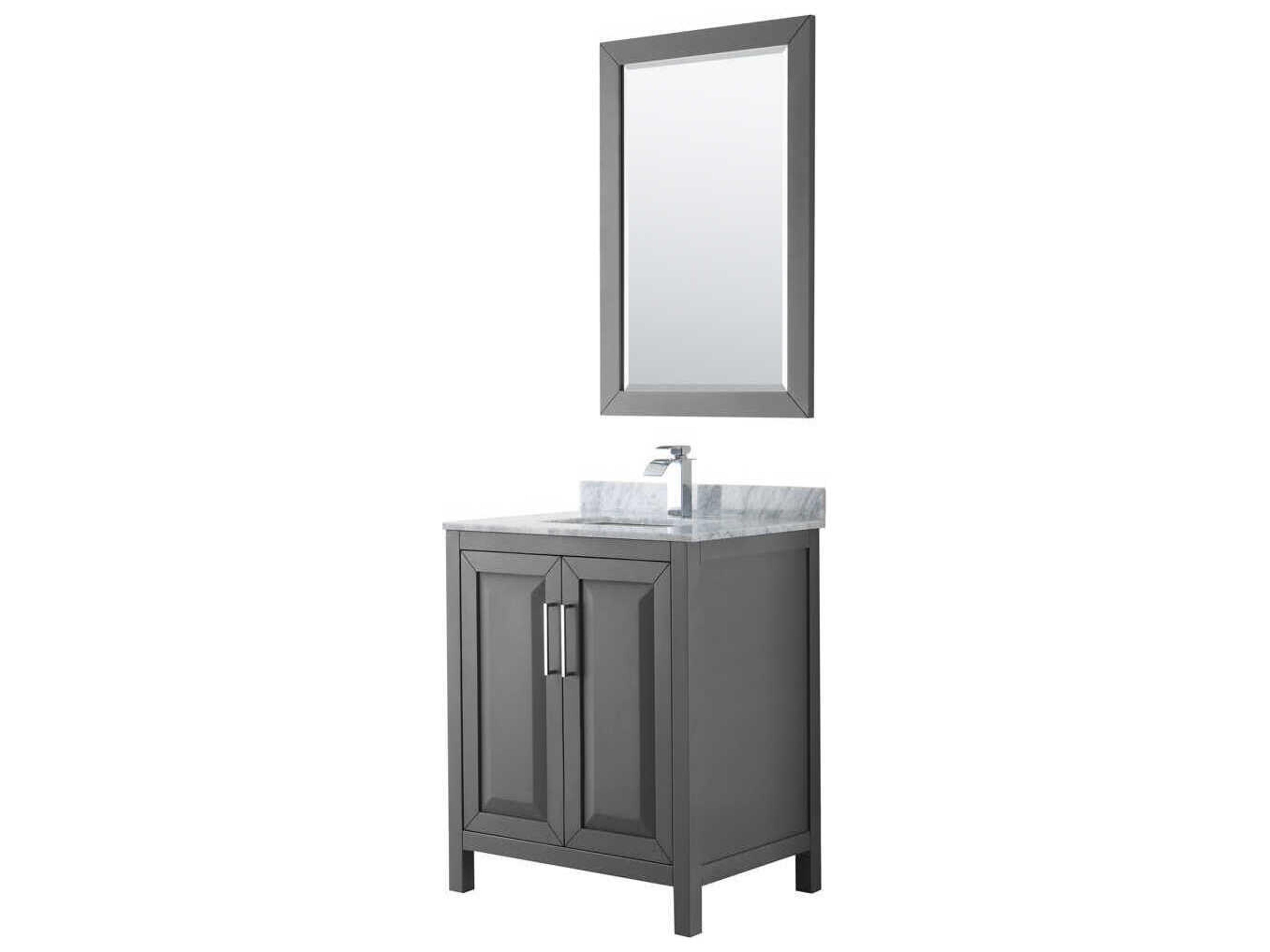Wyndham Collection Daria 30" Dark Gray Vanity with 24" Mirror