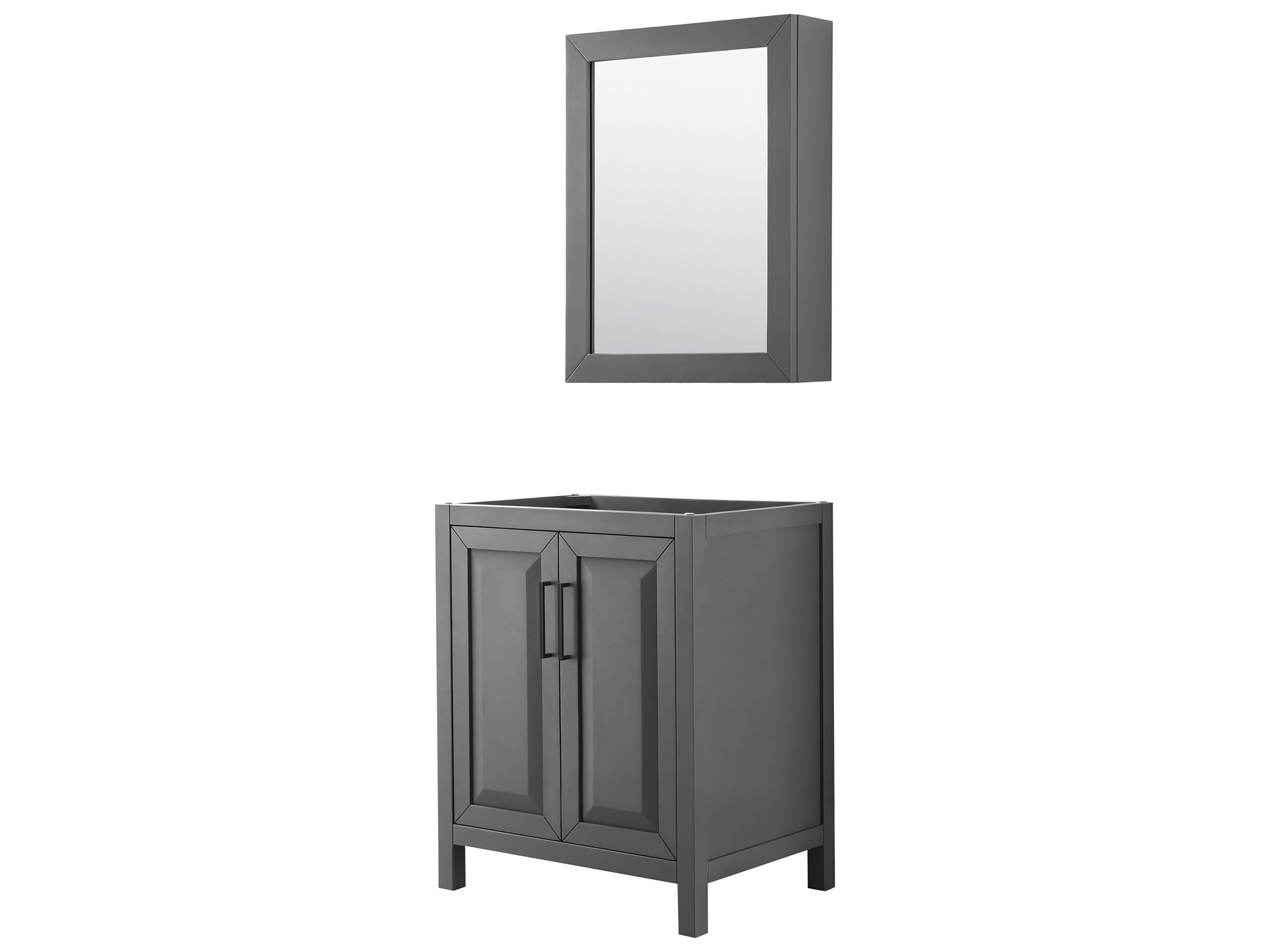 Daria 29" Dark Gray Vanity with Medicine Cabinet