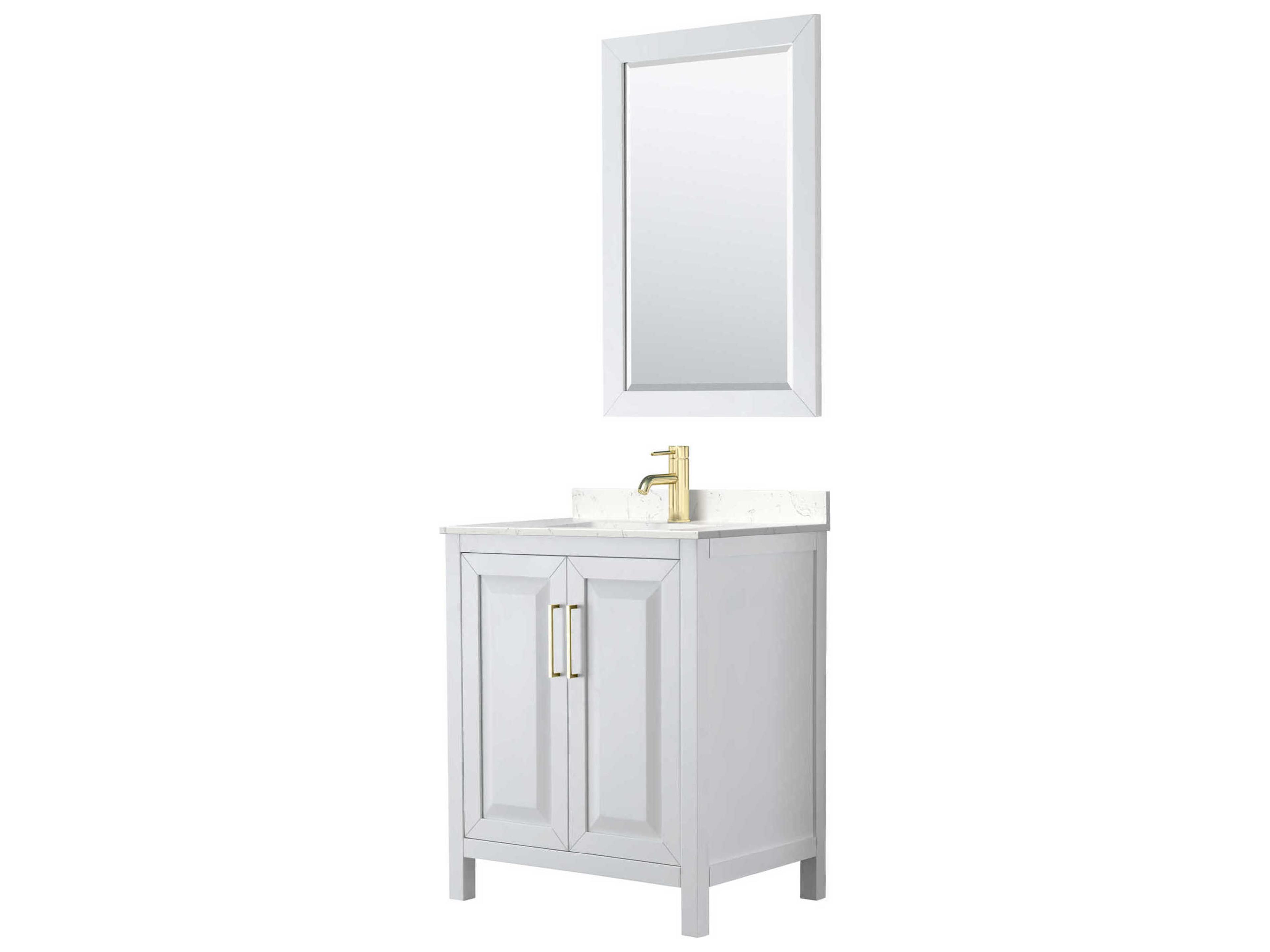Wyndham Collection Daria 30" White Vanity with 24" Mirror