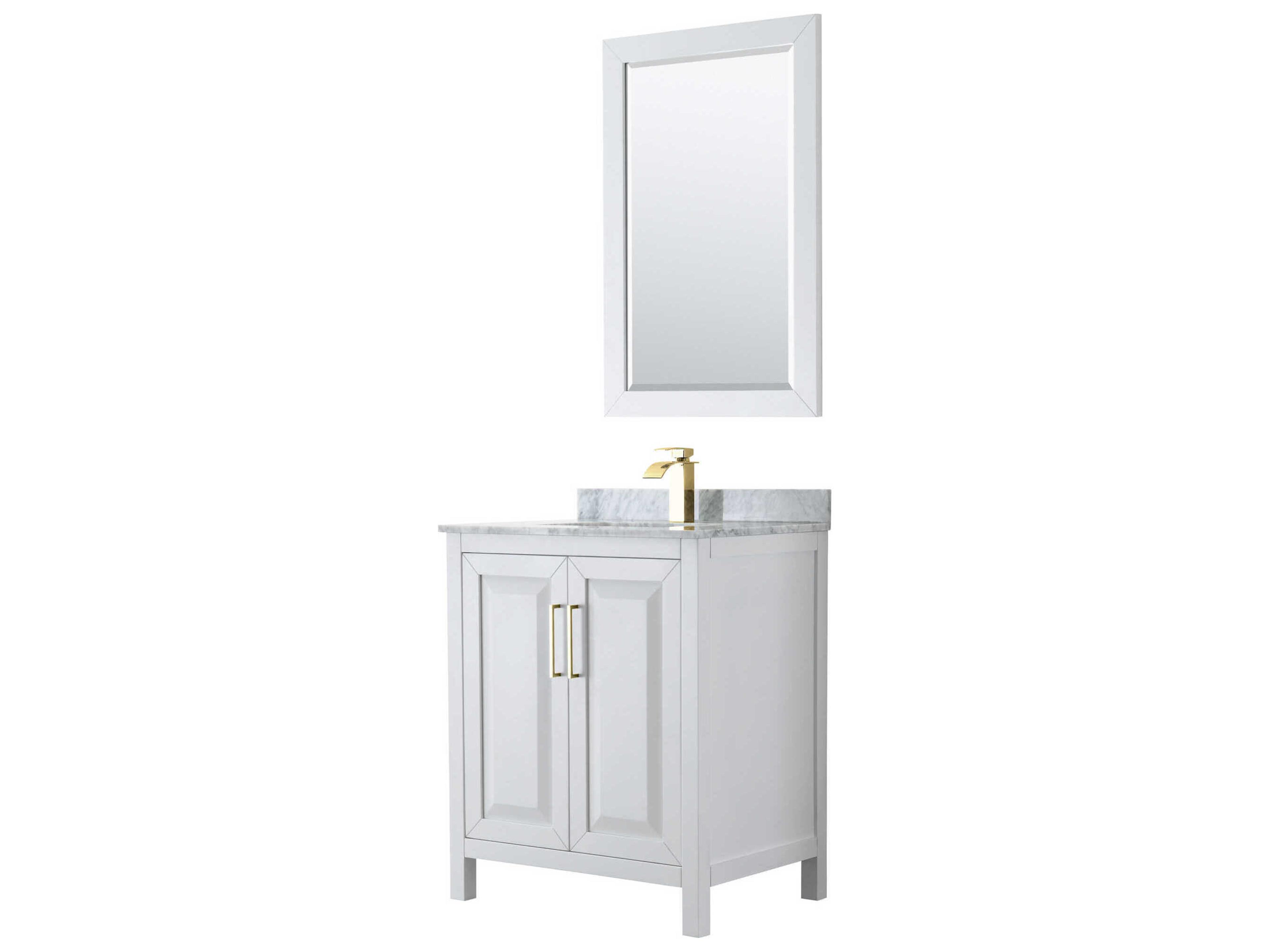 Wyndham Collection Daria 30" White Vanity with 24" Mirror