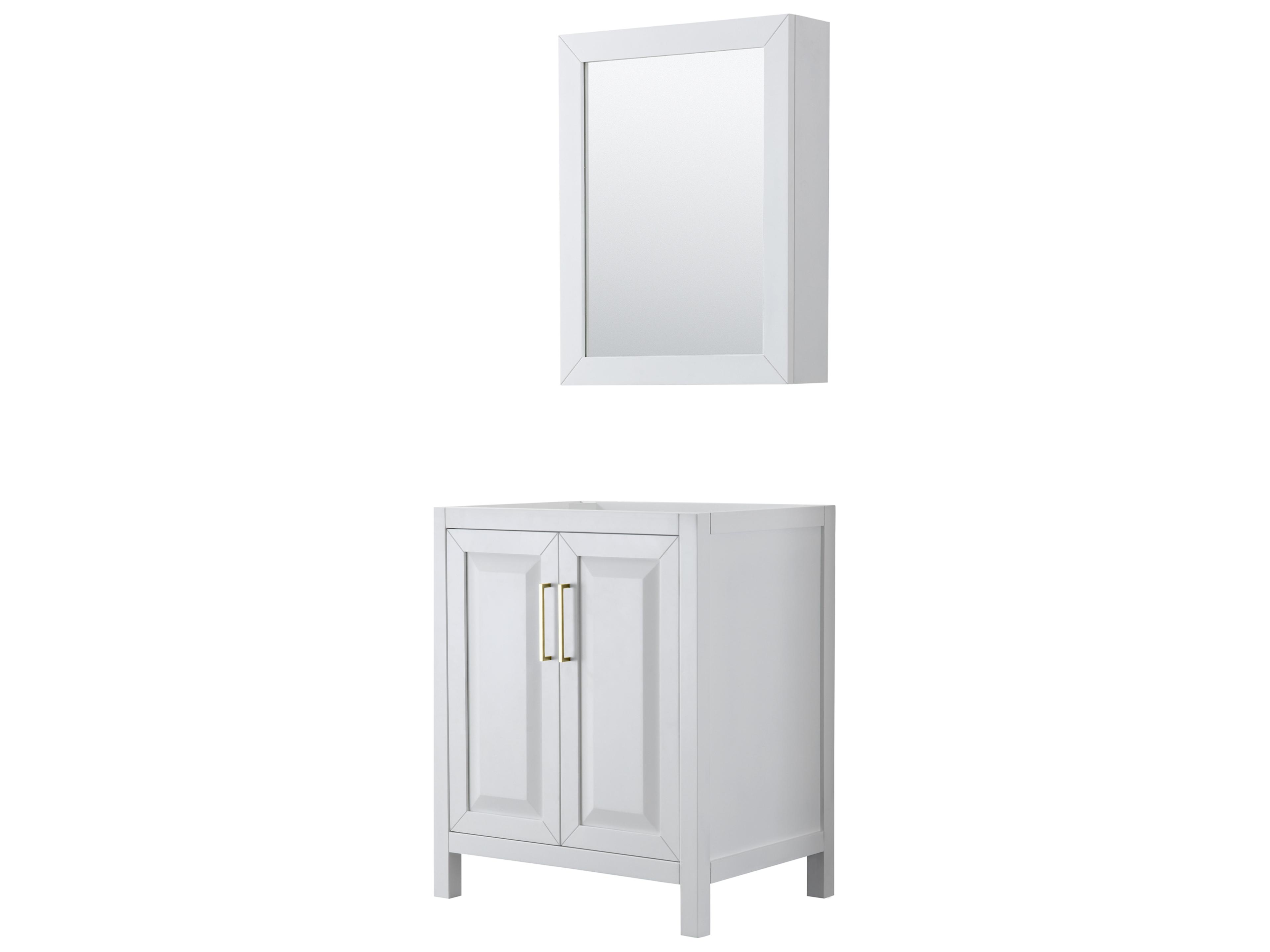Wyndham Collection Daria 29" White Vanity with Medicine Cabinet