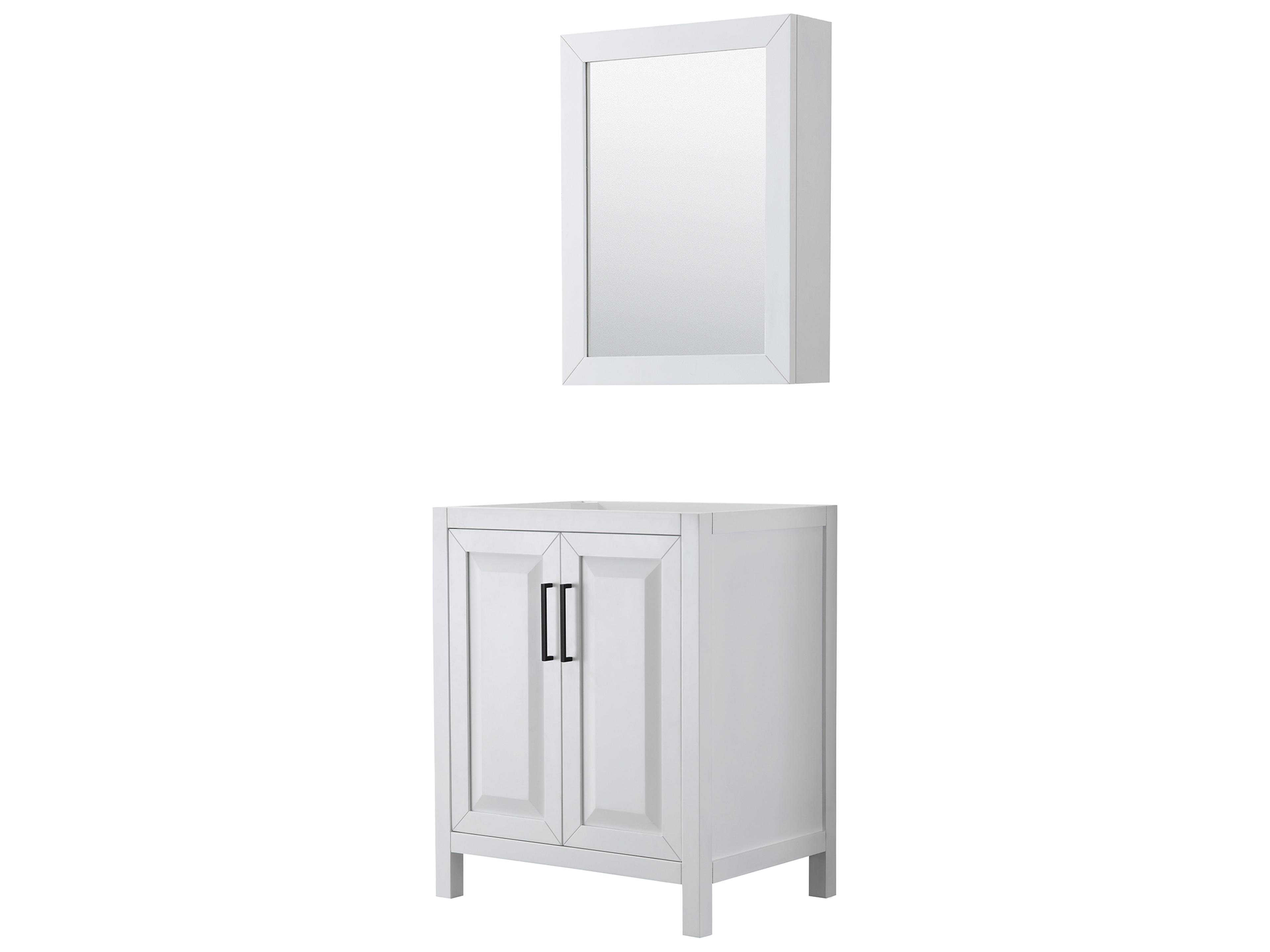 Wyndham Collection Daria 29" White Vanity with Medicine Cabinet