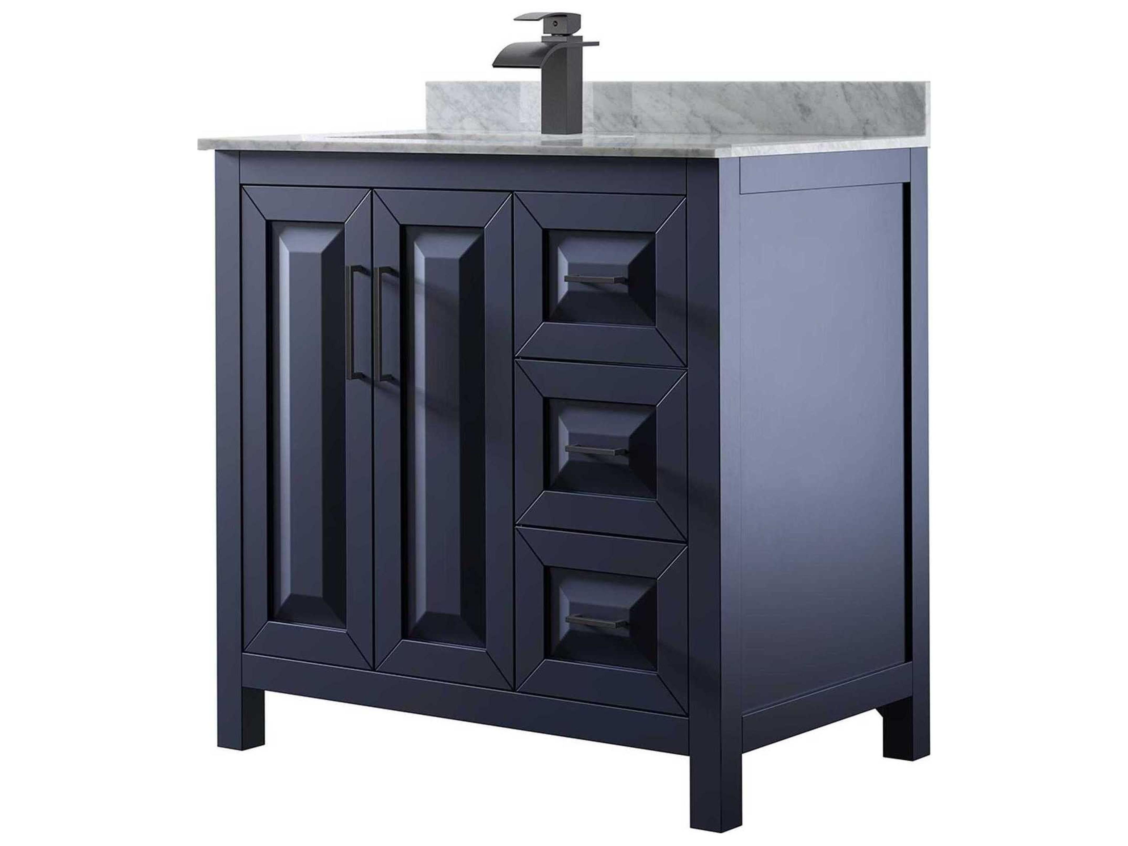 Wyndham Collection Daria 36" Dark Blue Vanity