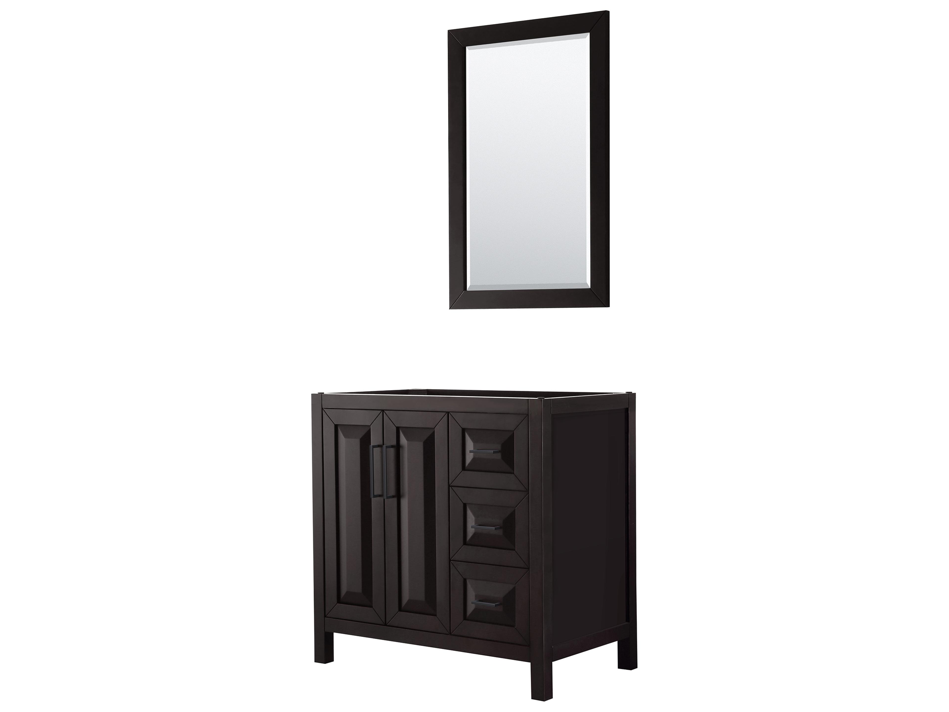 Wyndham Collection Daria 35" Dark Espresso Vanity with 24" Mirror