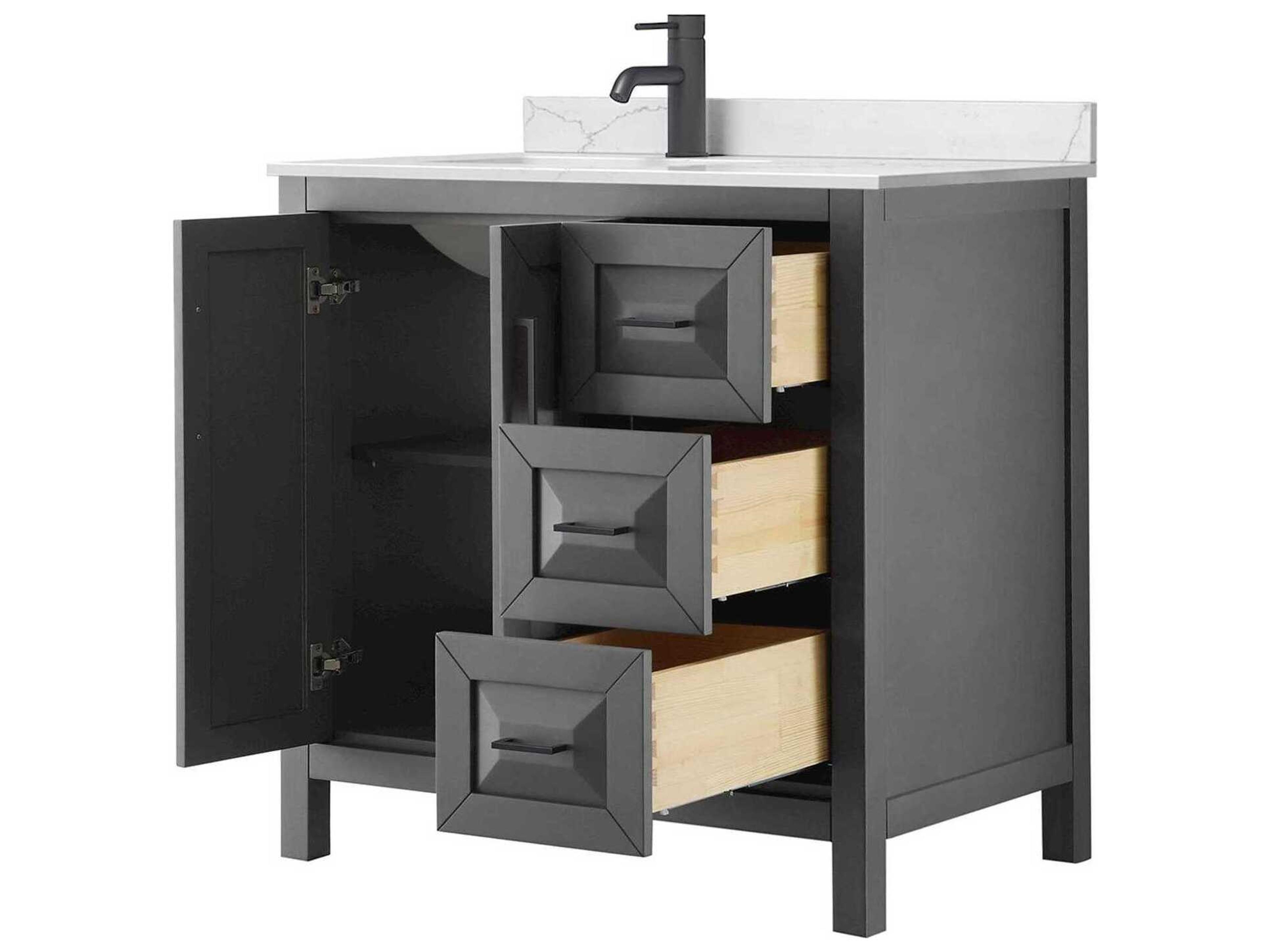 Wyndham Collection Daria 36" Dark Gray Vanity