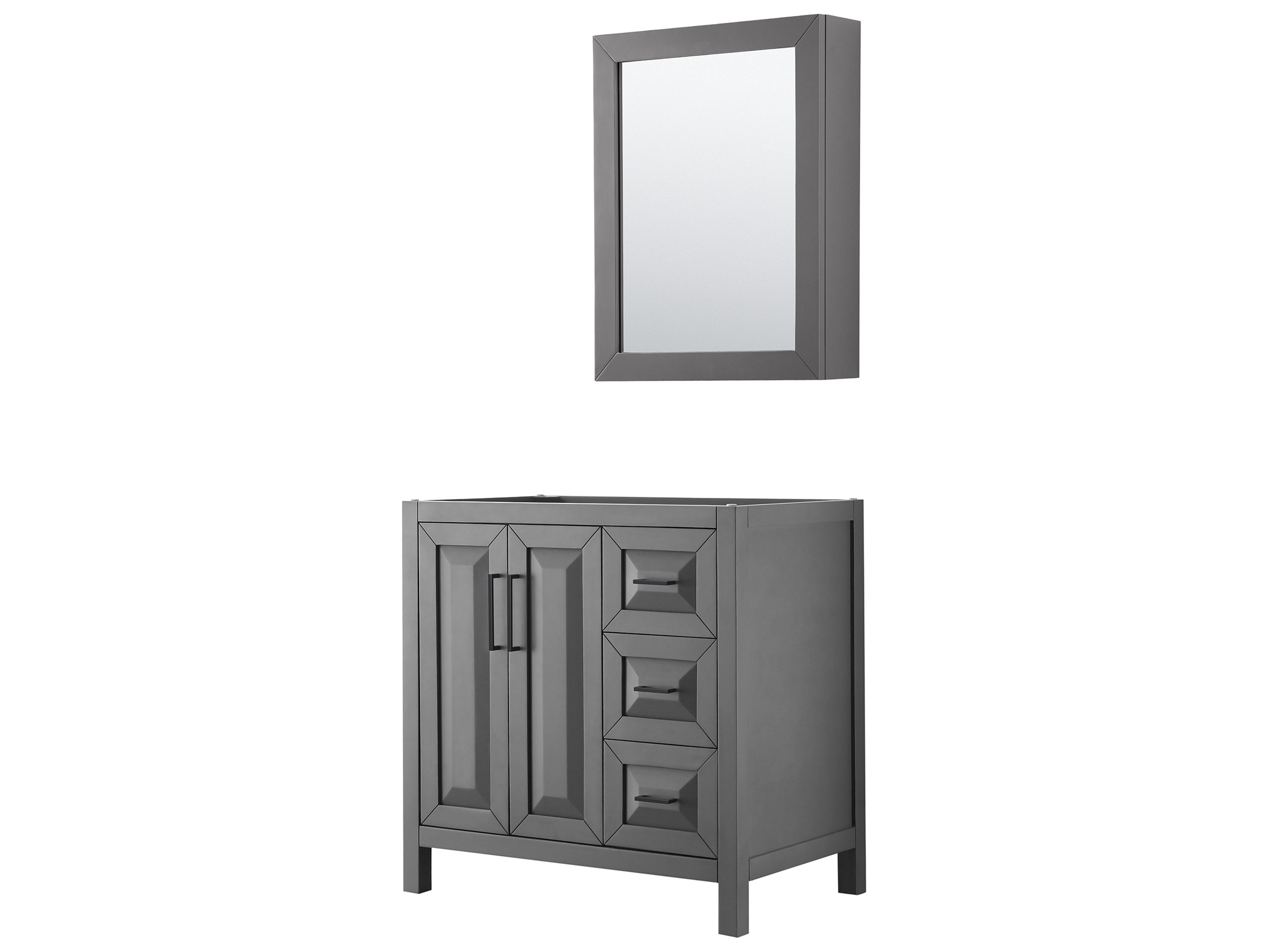 Daria 35" Dark Gray Vanity with Medicine Cabinet