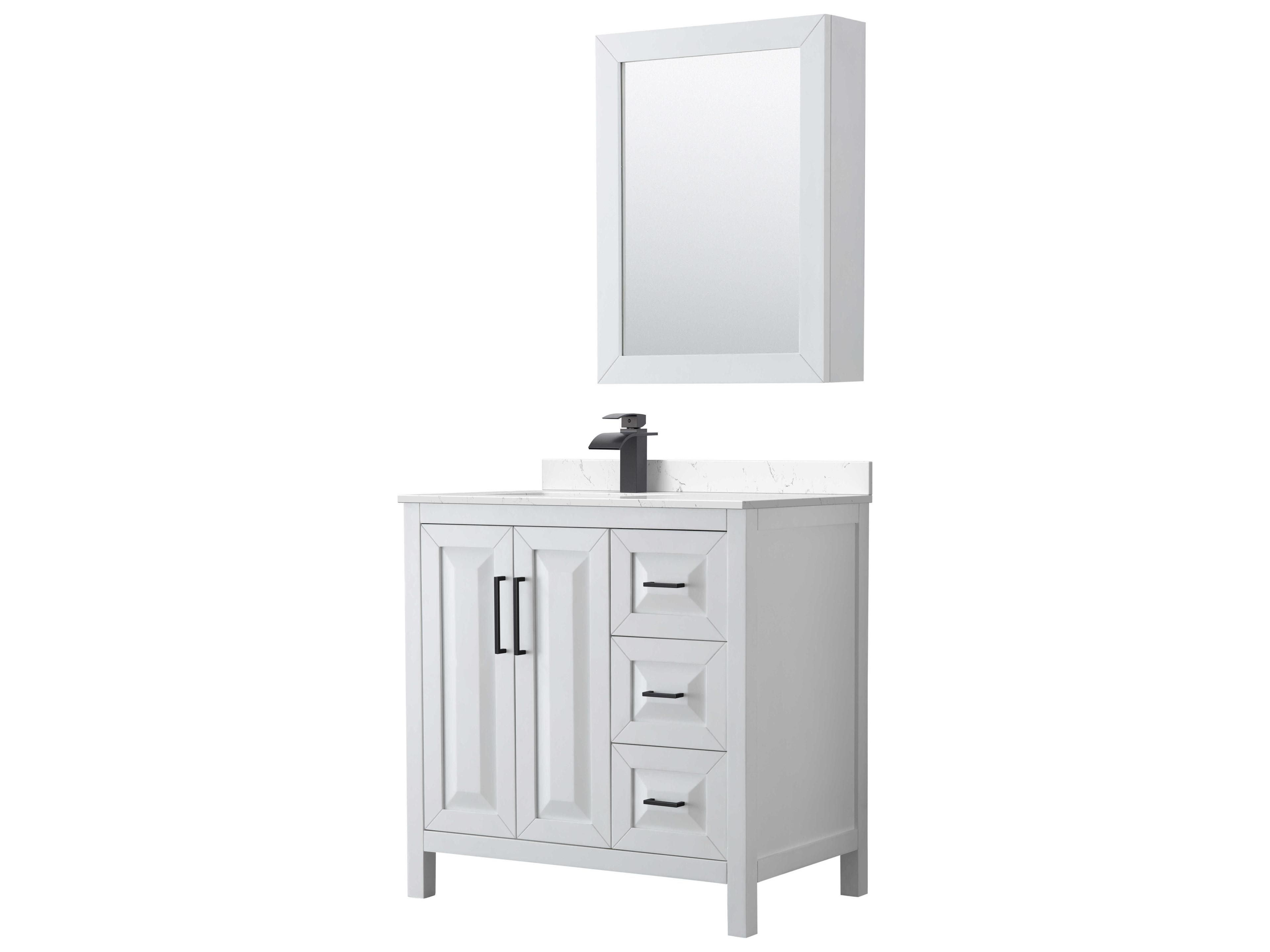 Daria 36" White Vanity with Medicine Cabinet