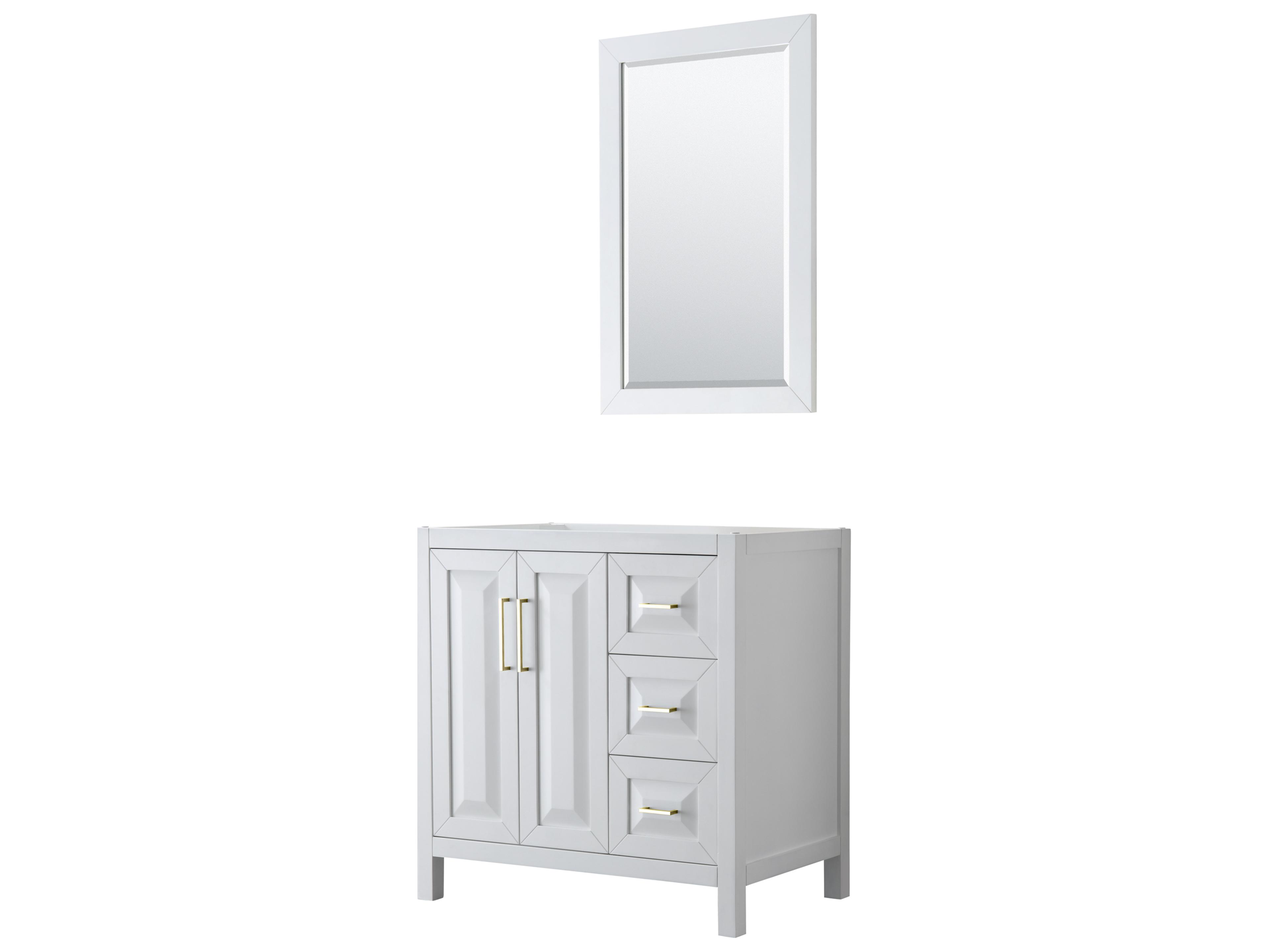 Wyndham Collection Daria 35" White Vanity with 24" Mirror