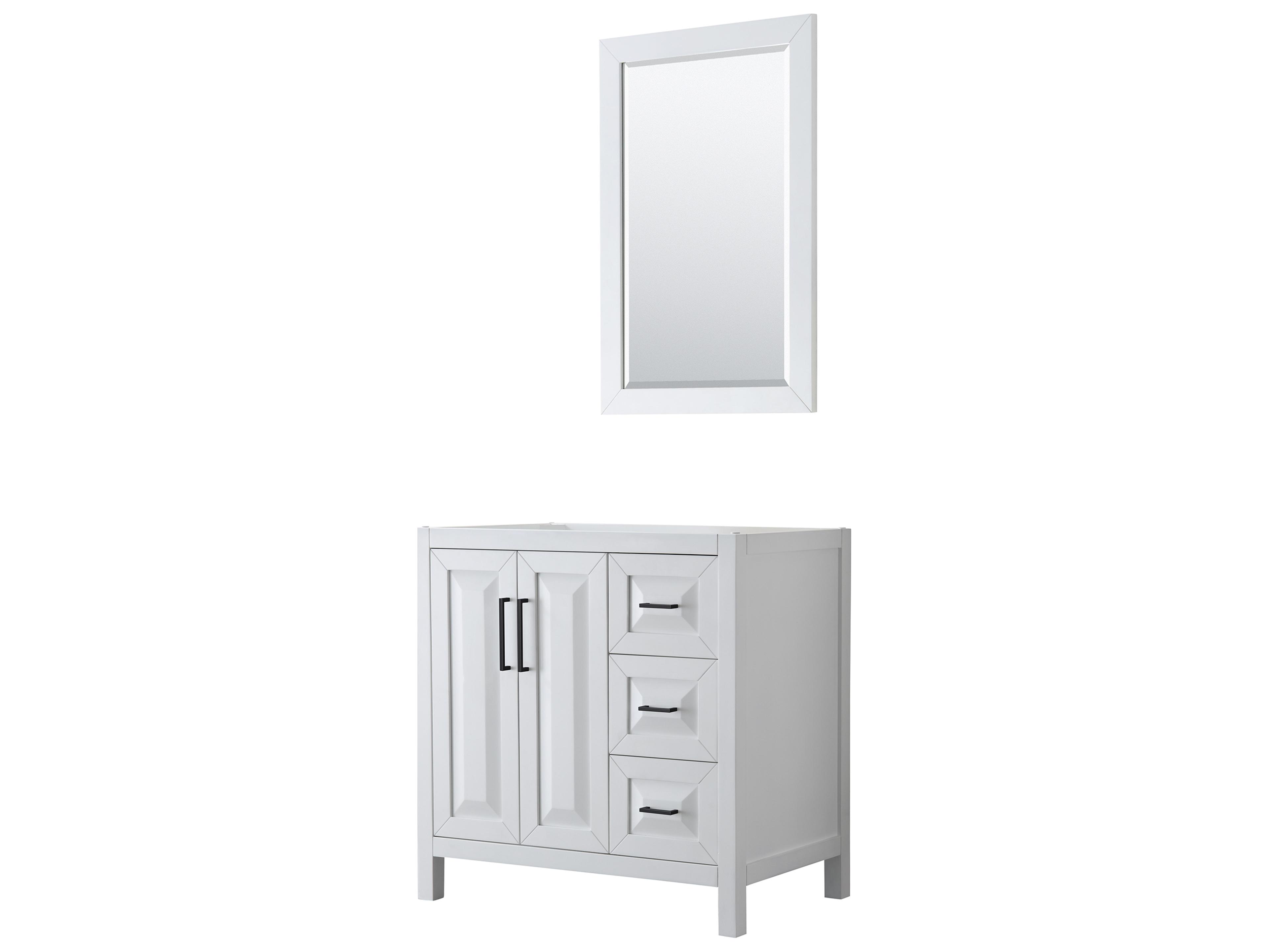 Wyndham Collection Daria 35" White Vanity with 24" Mirror