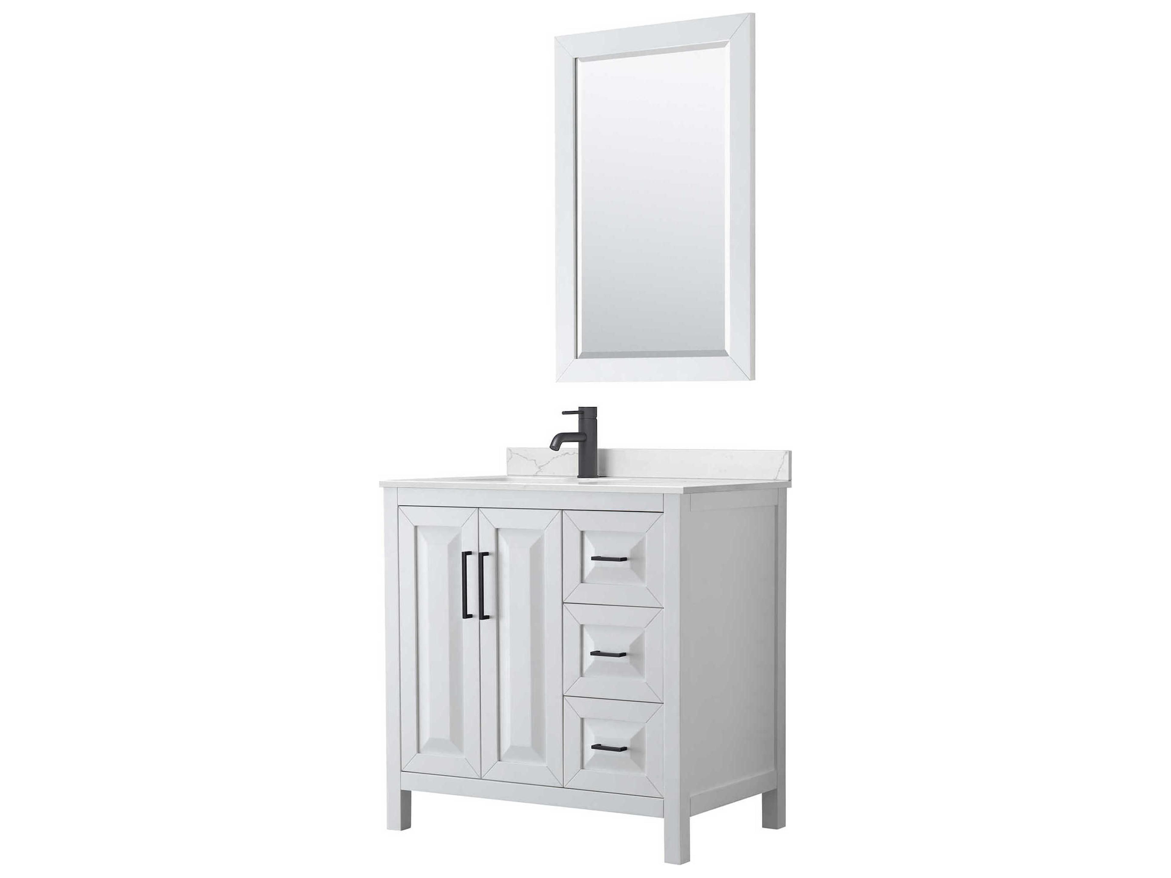 Daria 36" White Vanity with 24" Mirror