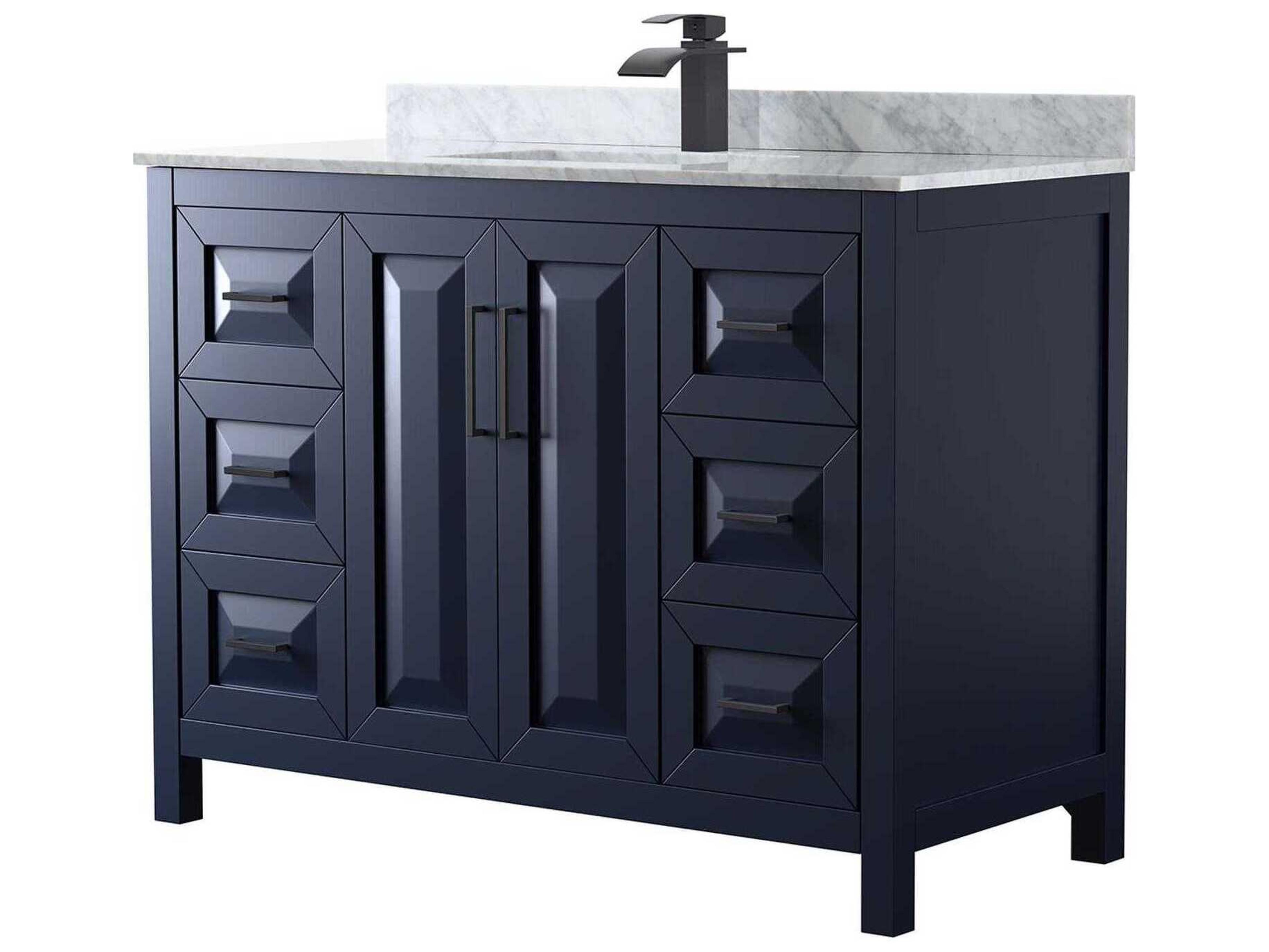 Wyndham Collection Daria 48" Dark Blue Vanity