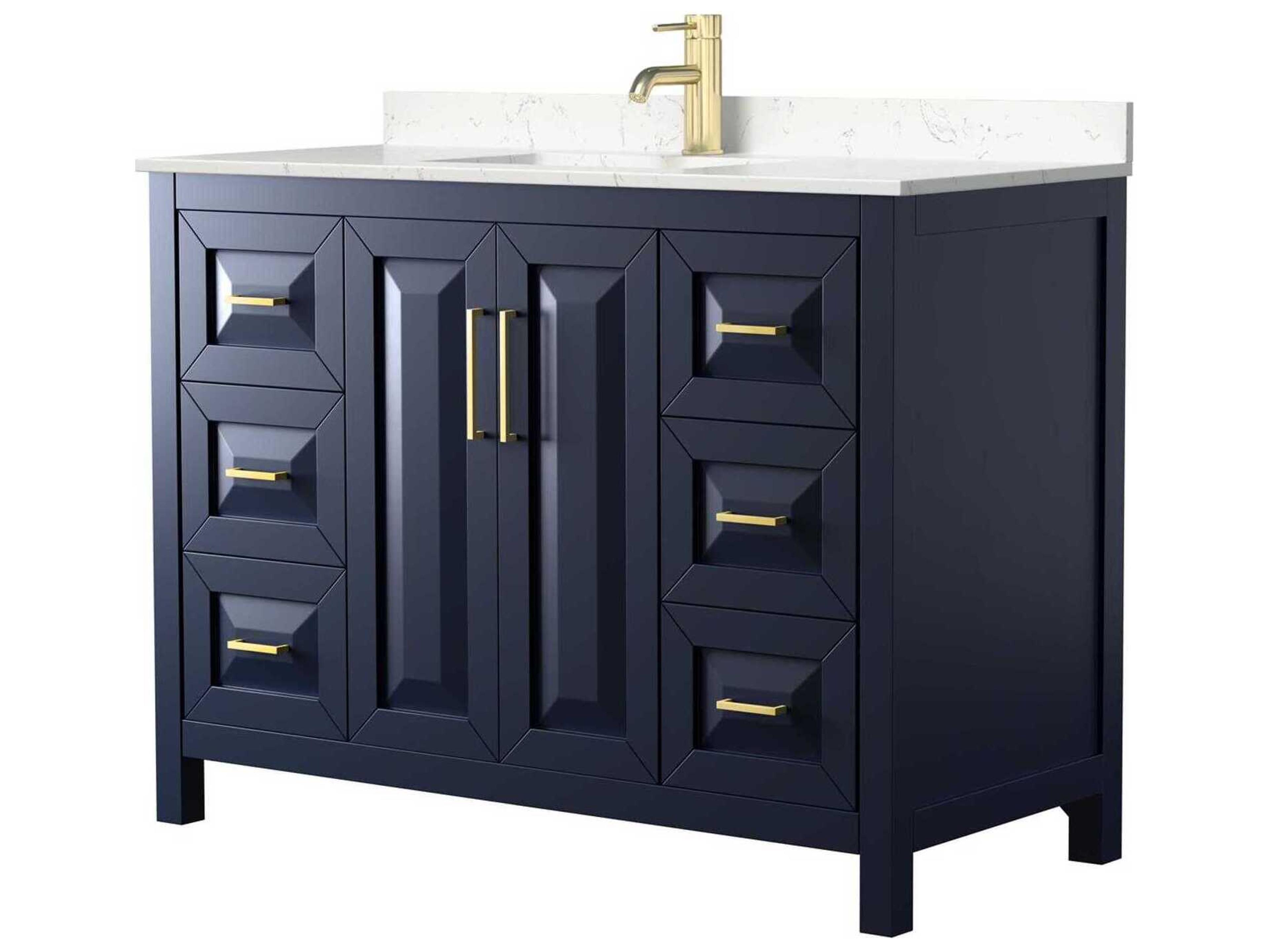 Wyndham Collection Daria 48" Dark Blue Vanity