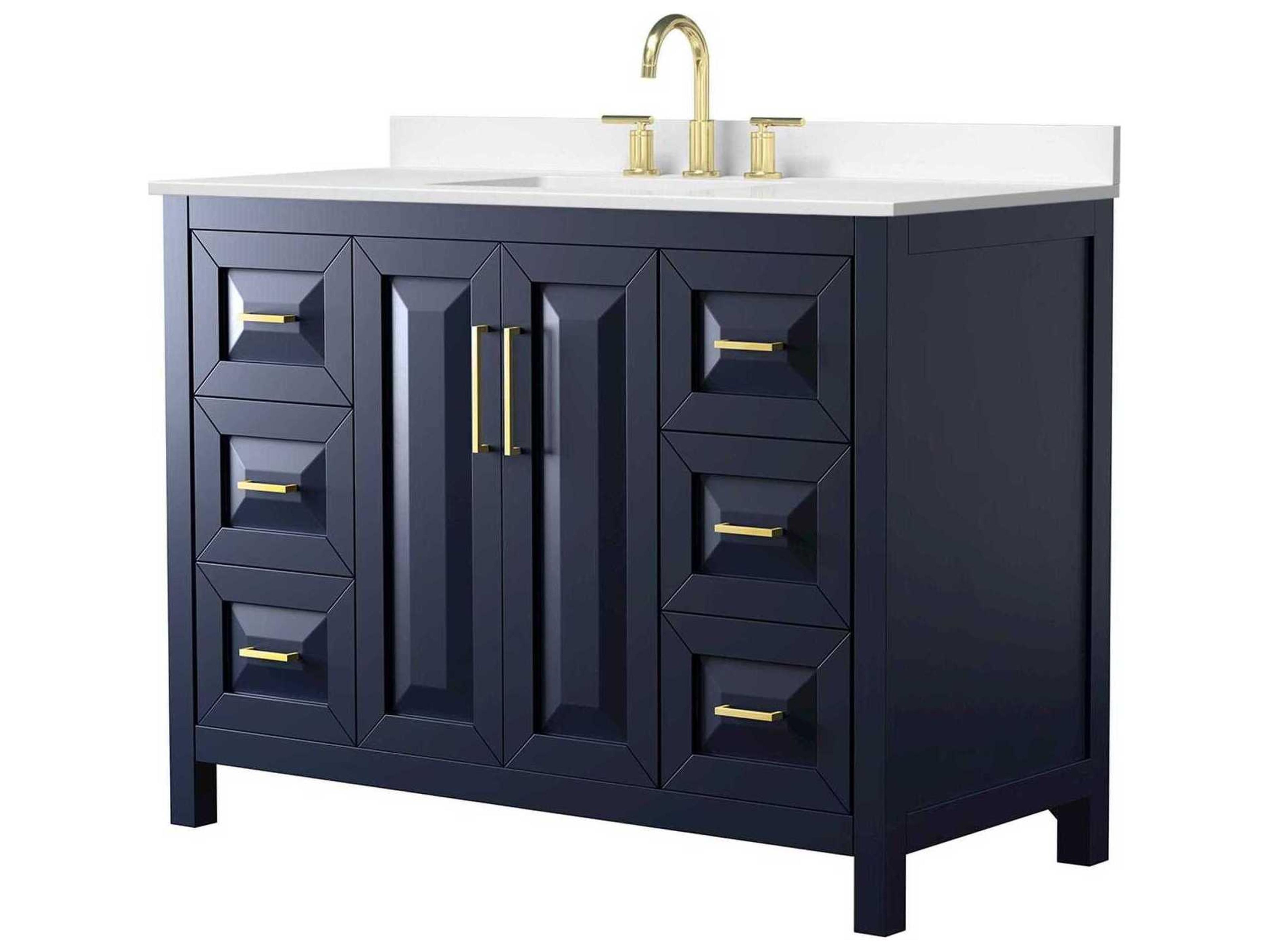 Wyndham Collection Daria 48" Dark Blue Vanity