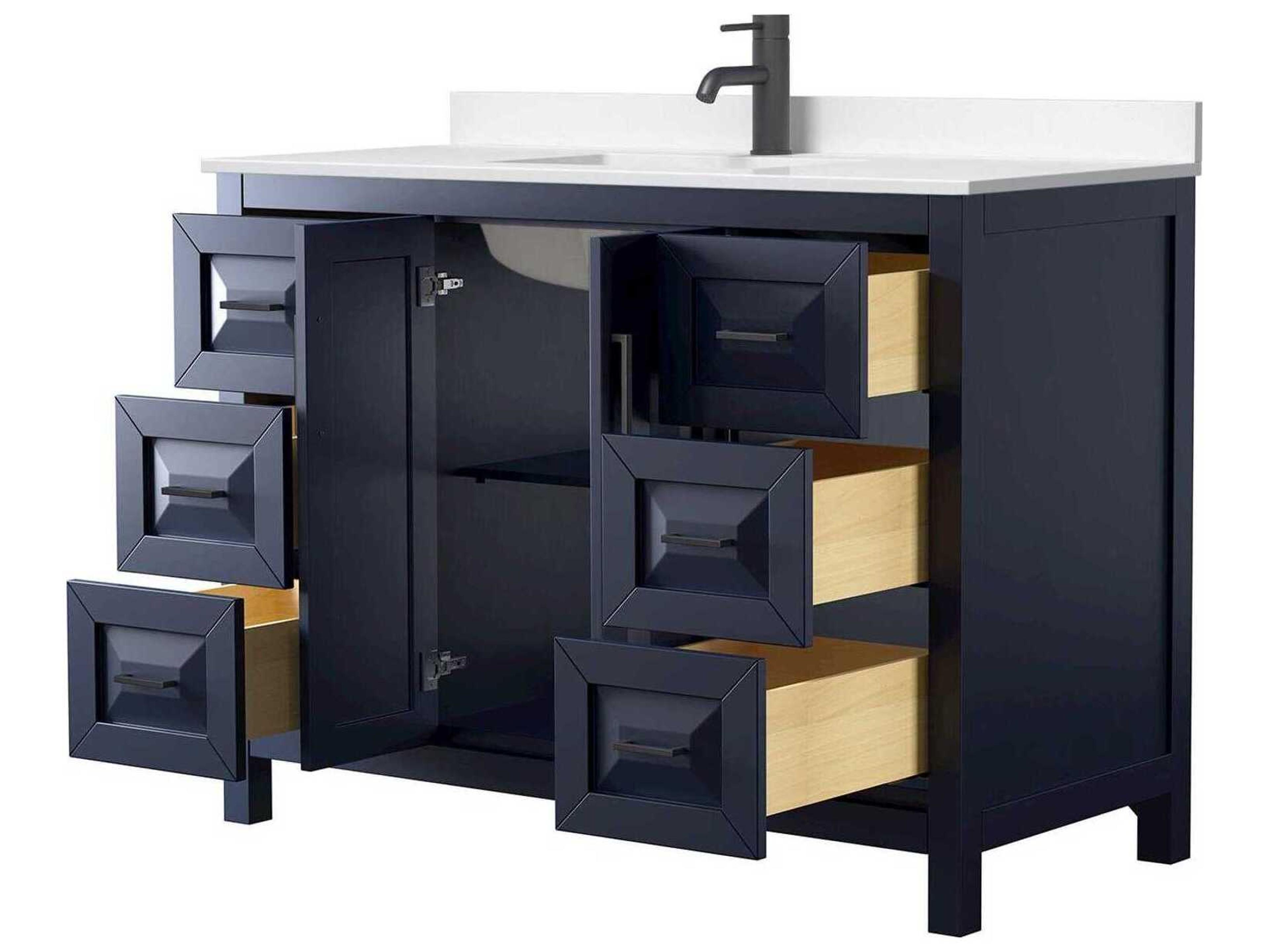 Wyndham Collection Daria 48" Dark Blue Vanity