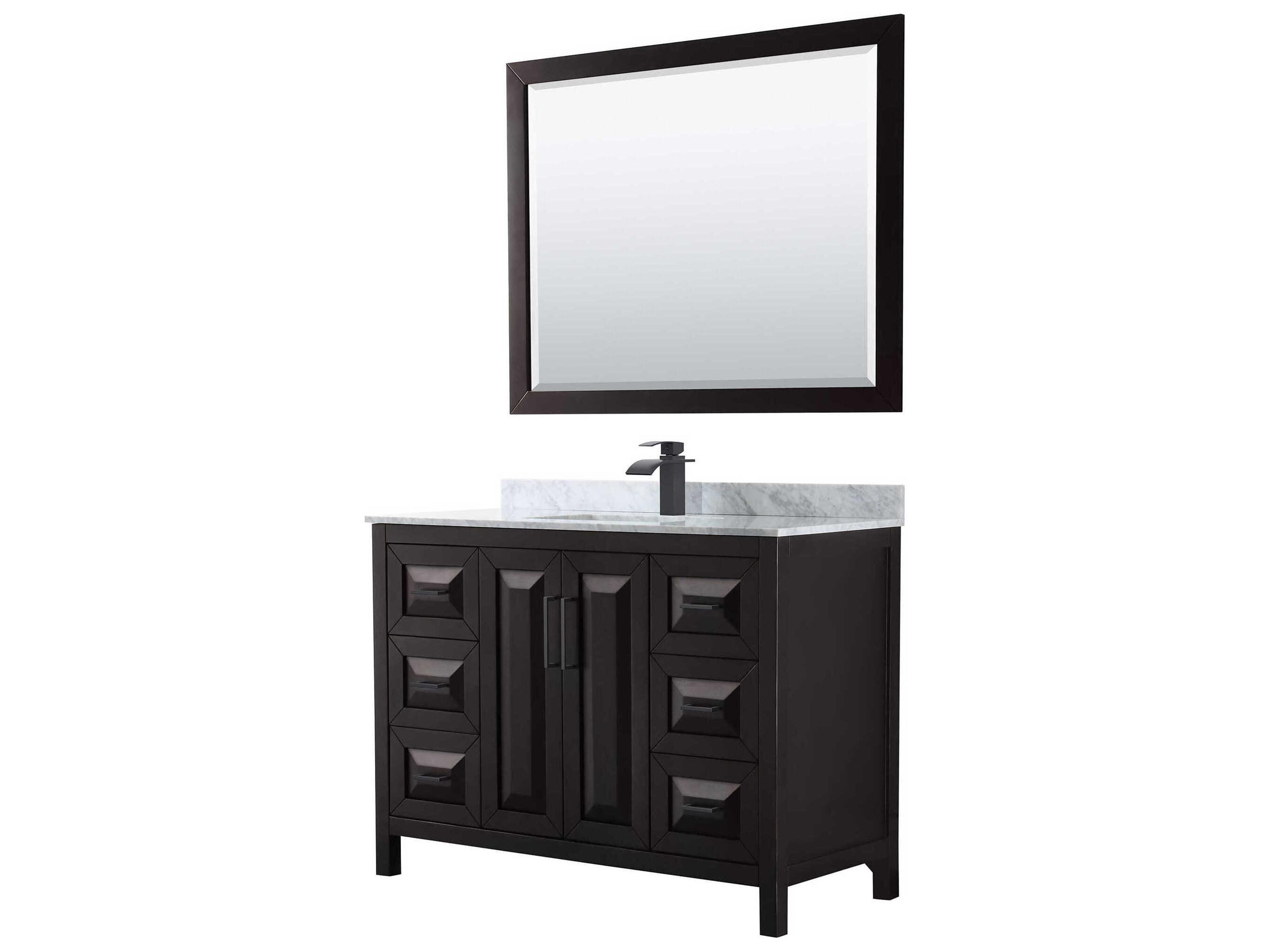 Wyndham Collection Daria 48" Dark Espresso Vanity with 46" Mirror