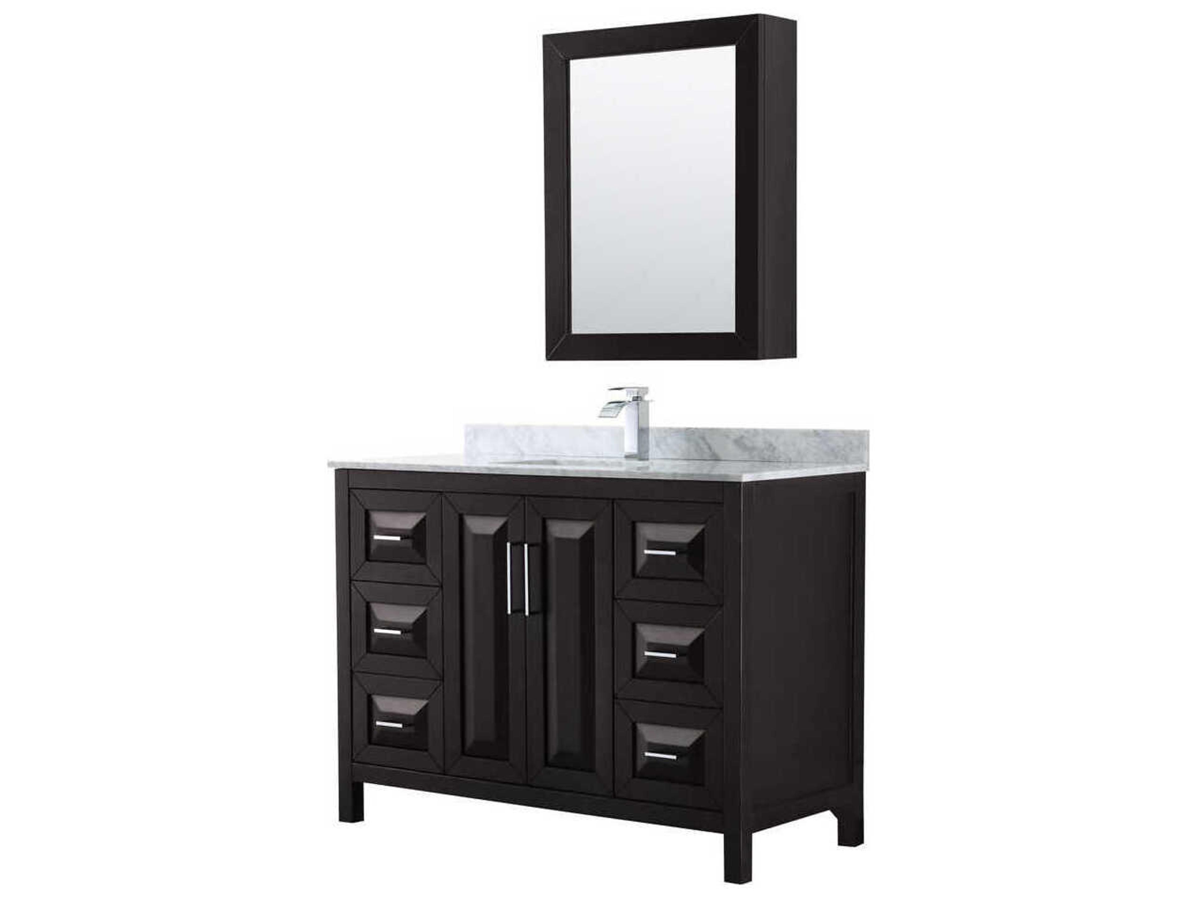 Wyndham Collection Daria 48" Dark Espresso Vanity with Medicine Cabinet