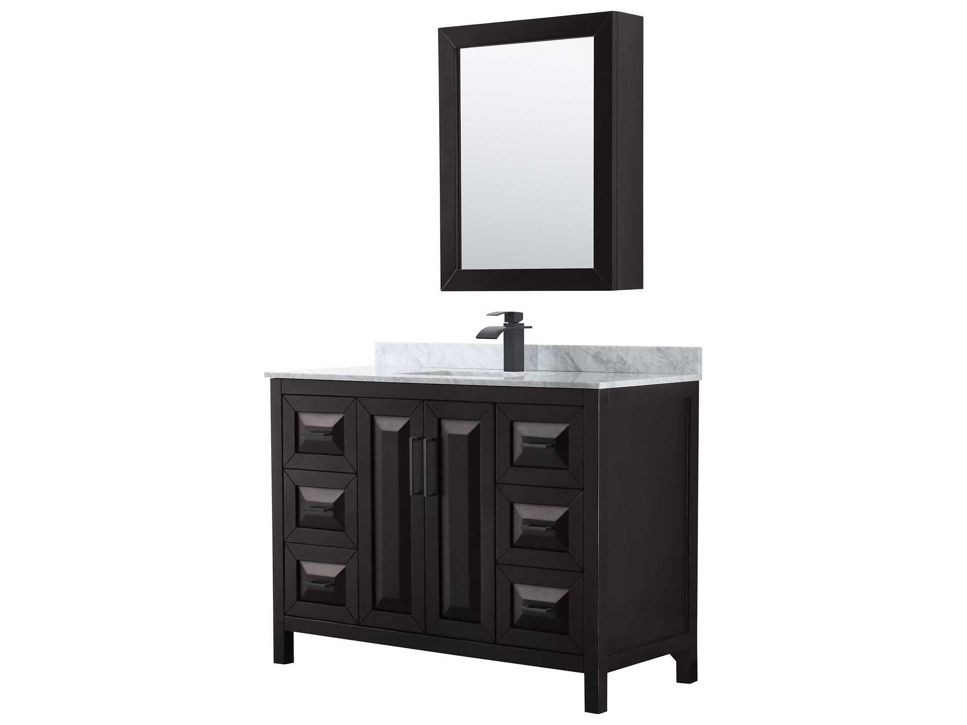 Wyndham Collection Daria 48" Dark Espresso Vanity with Medicine Cabinet