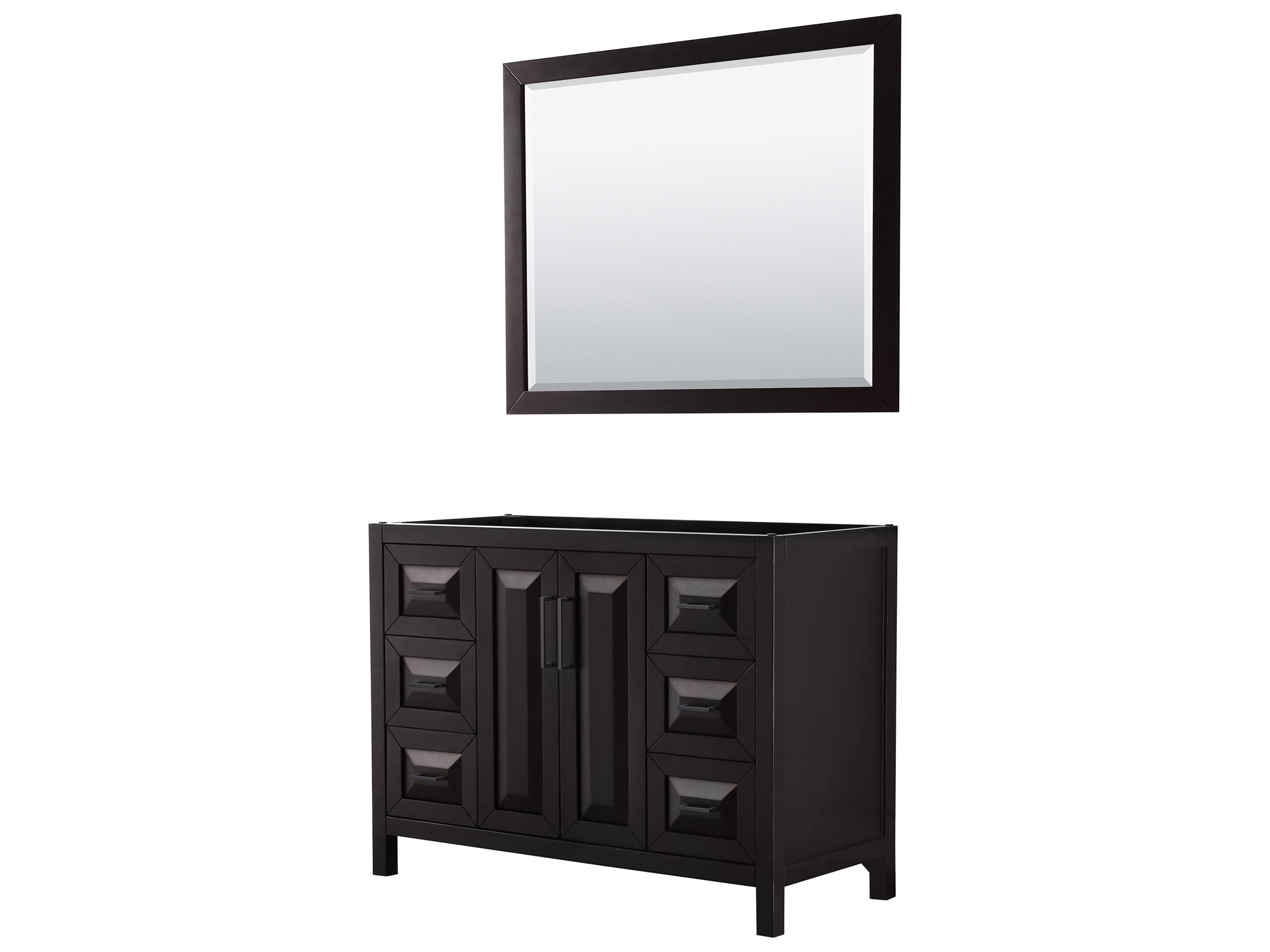 Wyndham Collection Daria 47" Dark Espresso Vanity with 46" Mirror