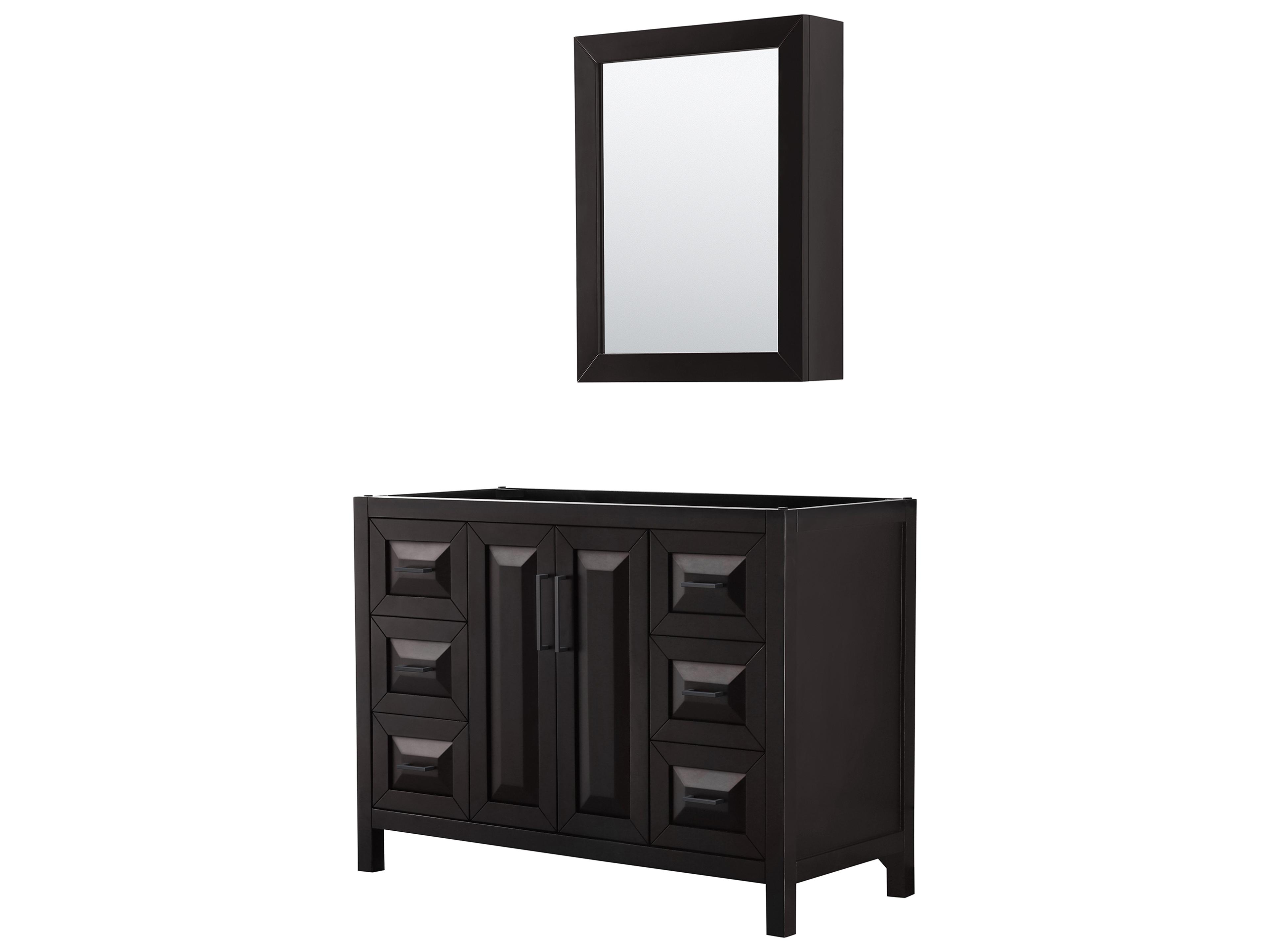 Wyndham Collection Daria 47" Dark Espresso Vanity with Medicine Cabinet