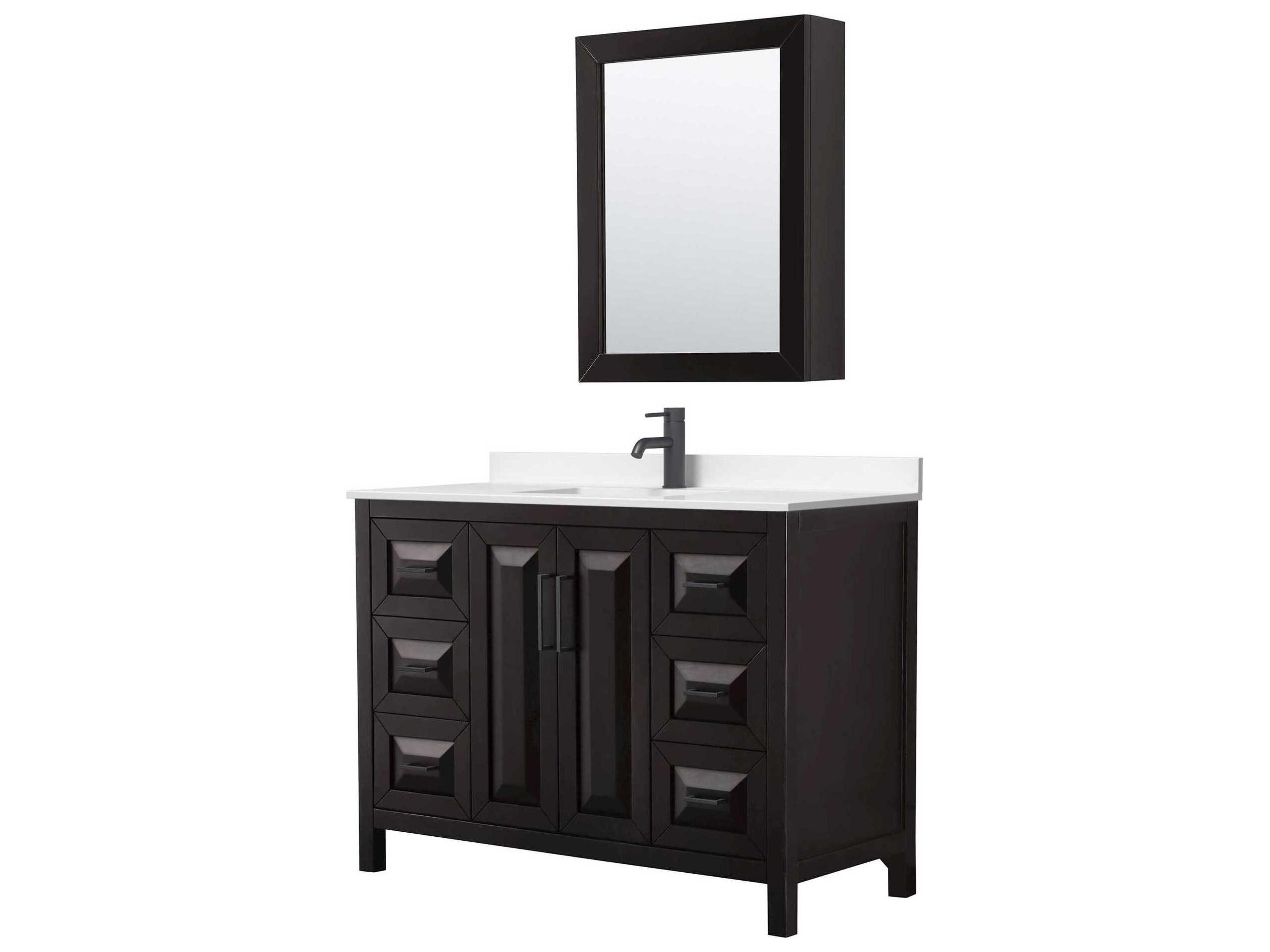 Wyndham Collection Daria 48" Dark Espresso Vanity with Medicine Cabinet