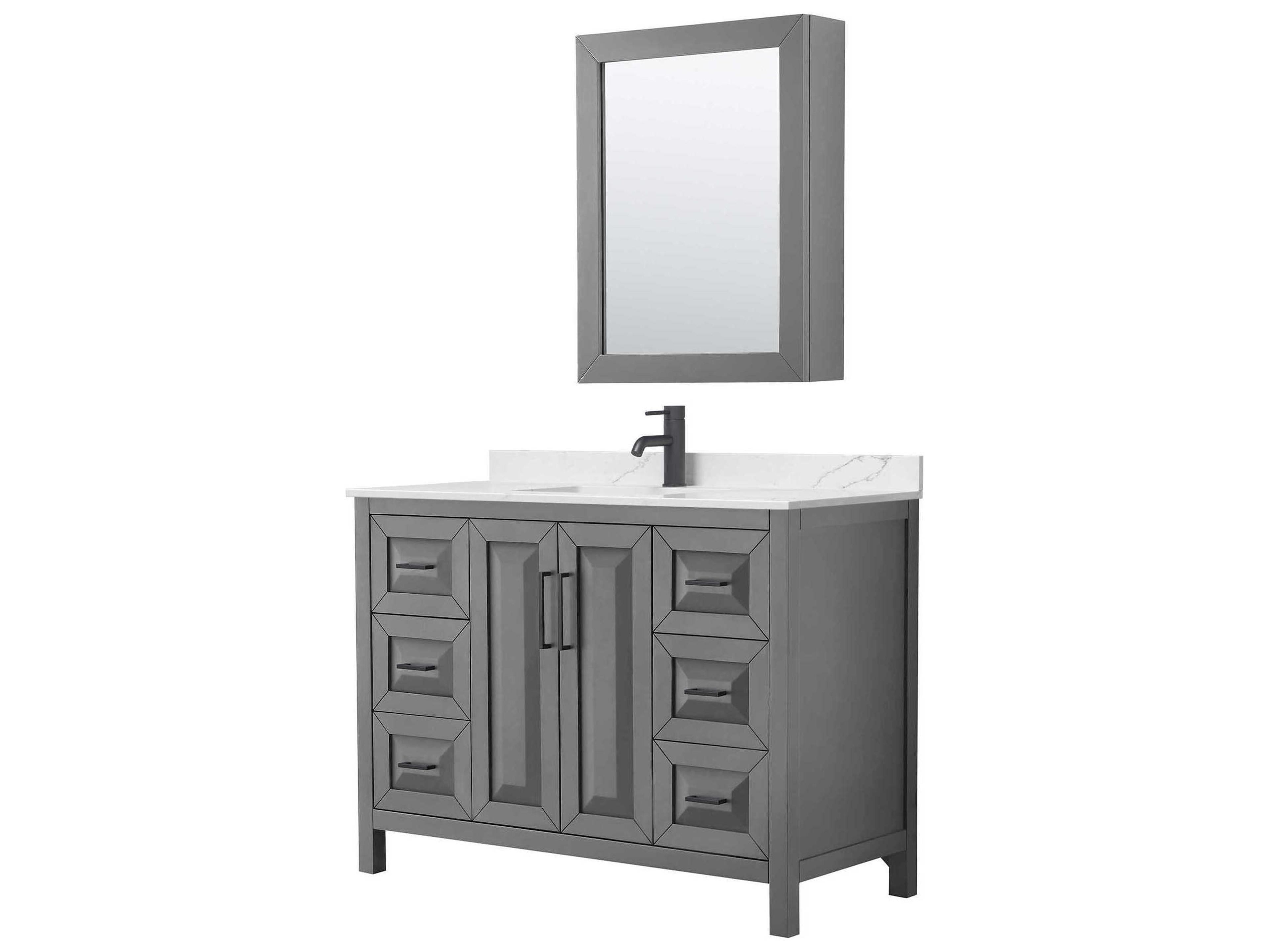 Daria 48" Dark Gray Vanity with Medicine Cabinet