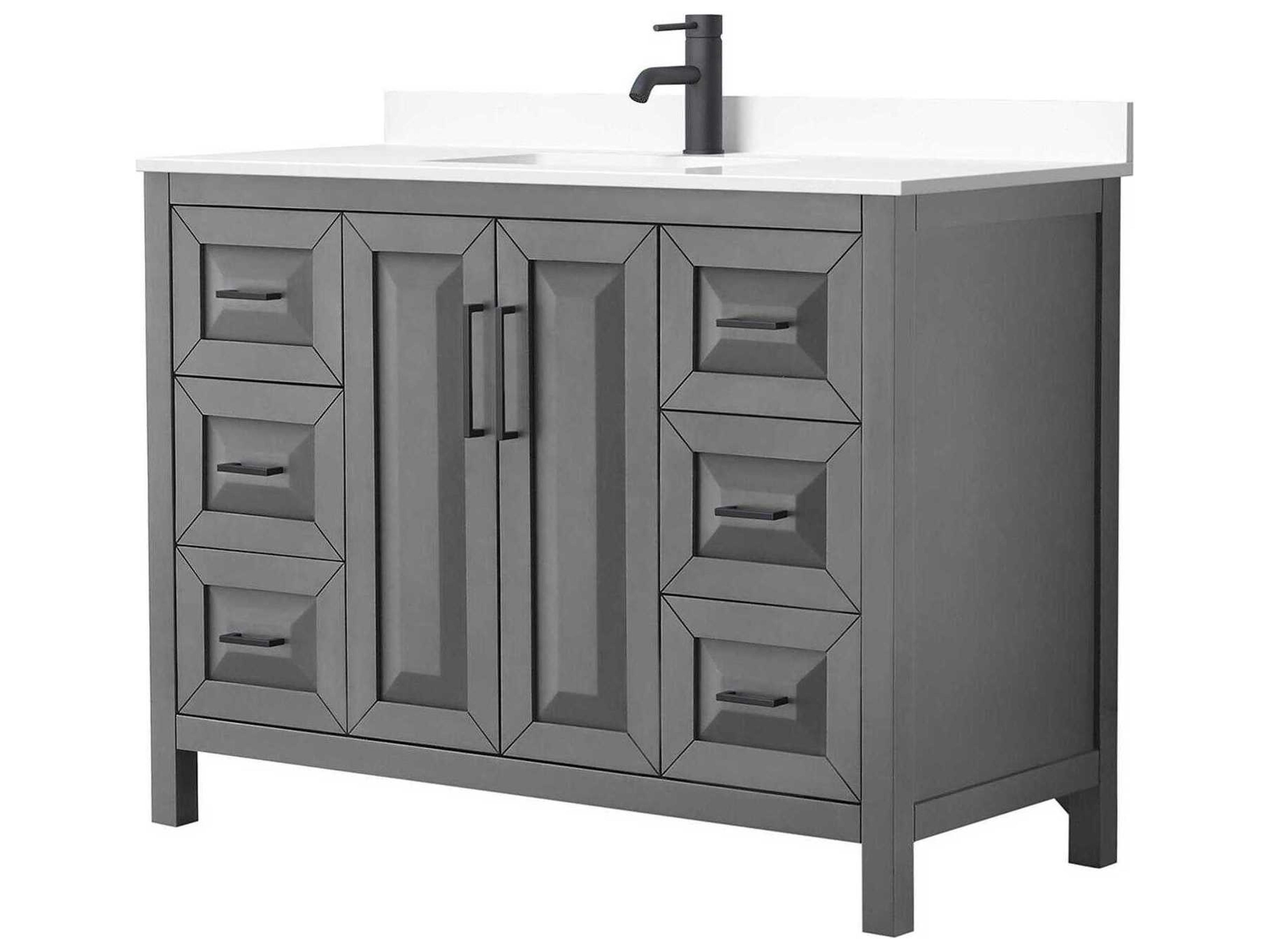 Wyndham Collection Daria 48" Dark Gray Vanity