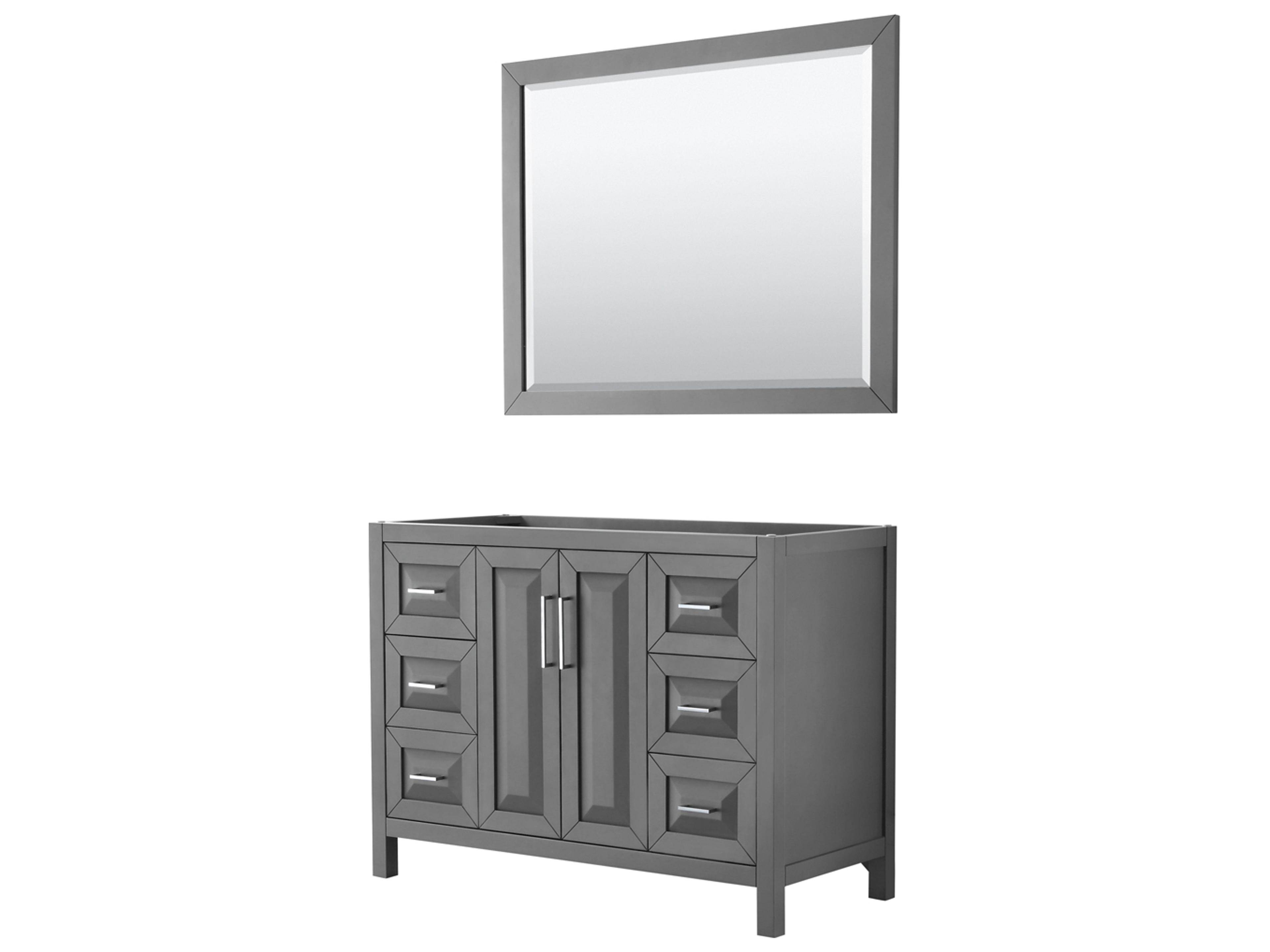 Wyndham Collection Daria 47" Dark Gray Vanity with 46" Mirror