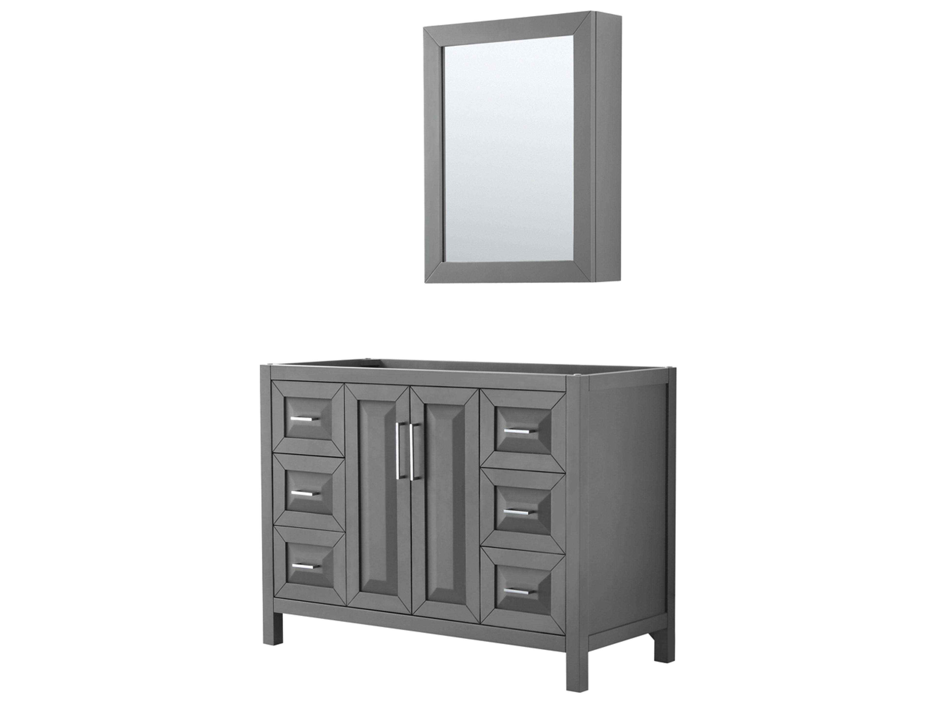 Wyndham Collection Daria 47" Dark Gray Vanity with Medicine Cabinet