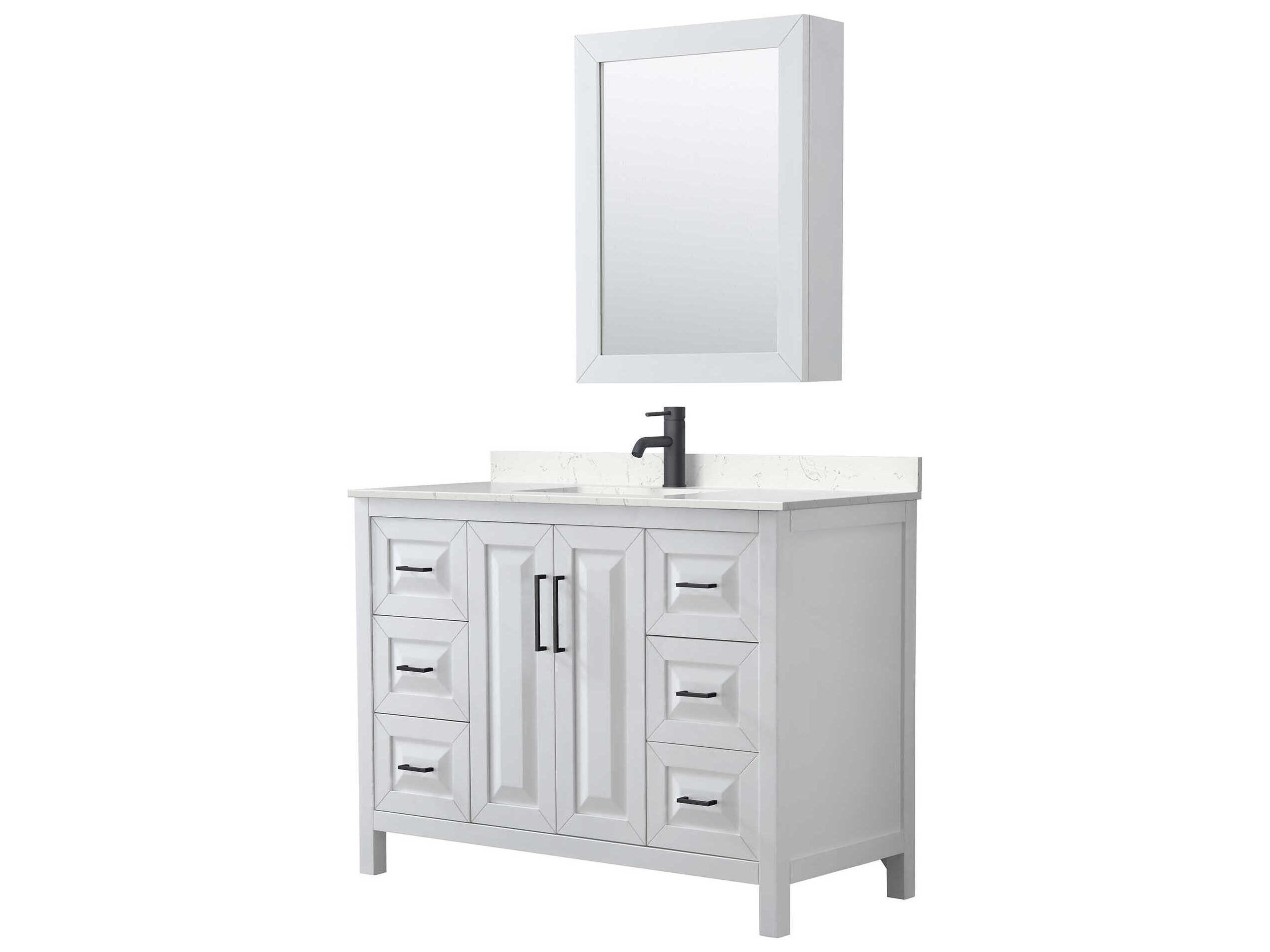 Daria 48" White Vanity with Medicine Cabinet
