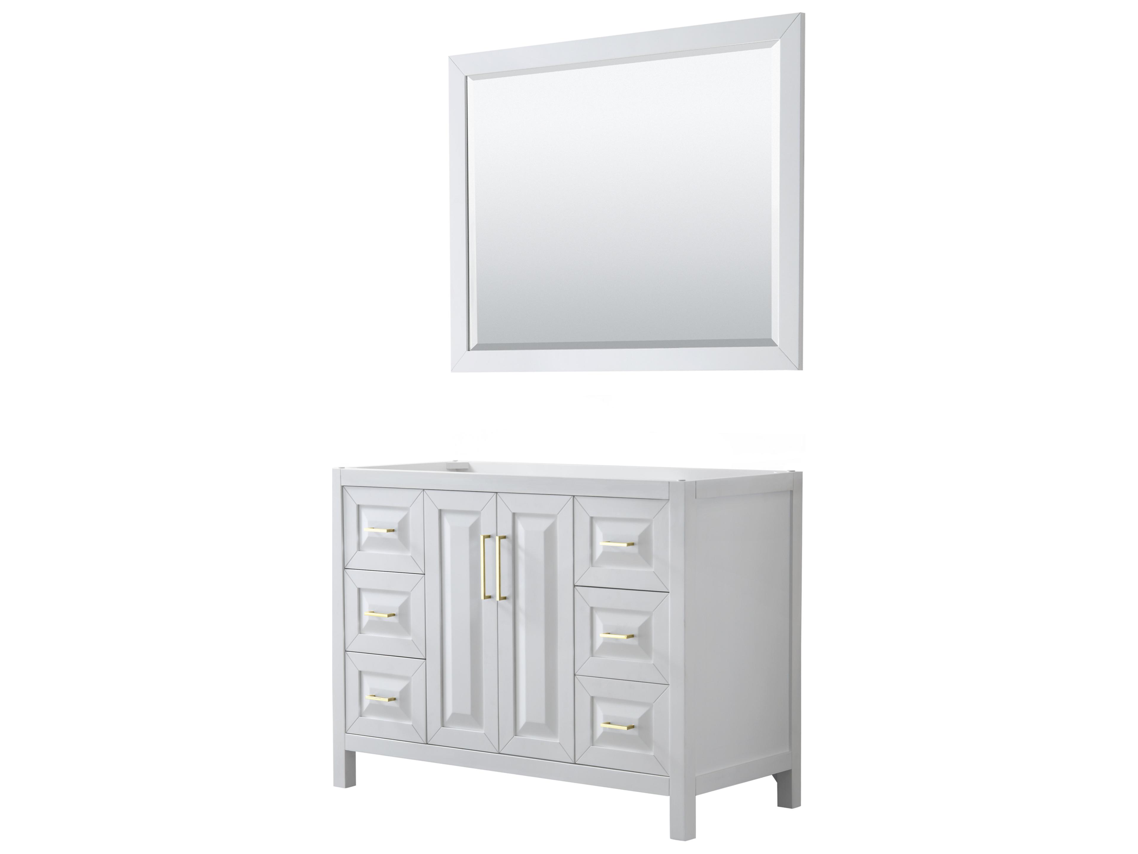 Wyndham Collection Daria 47" White Vanity with 46" Mirror