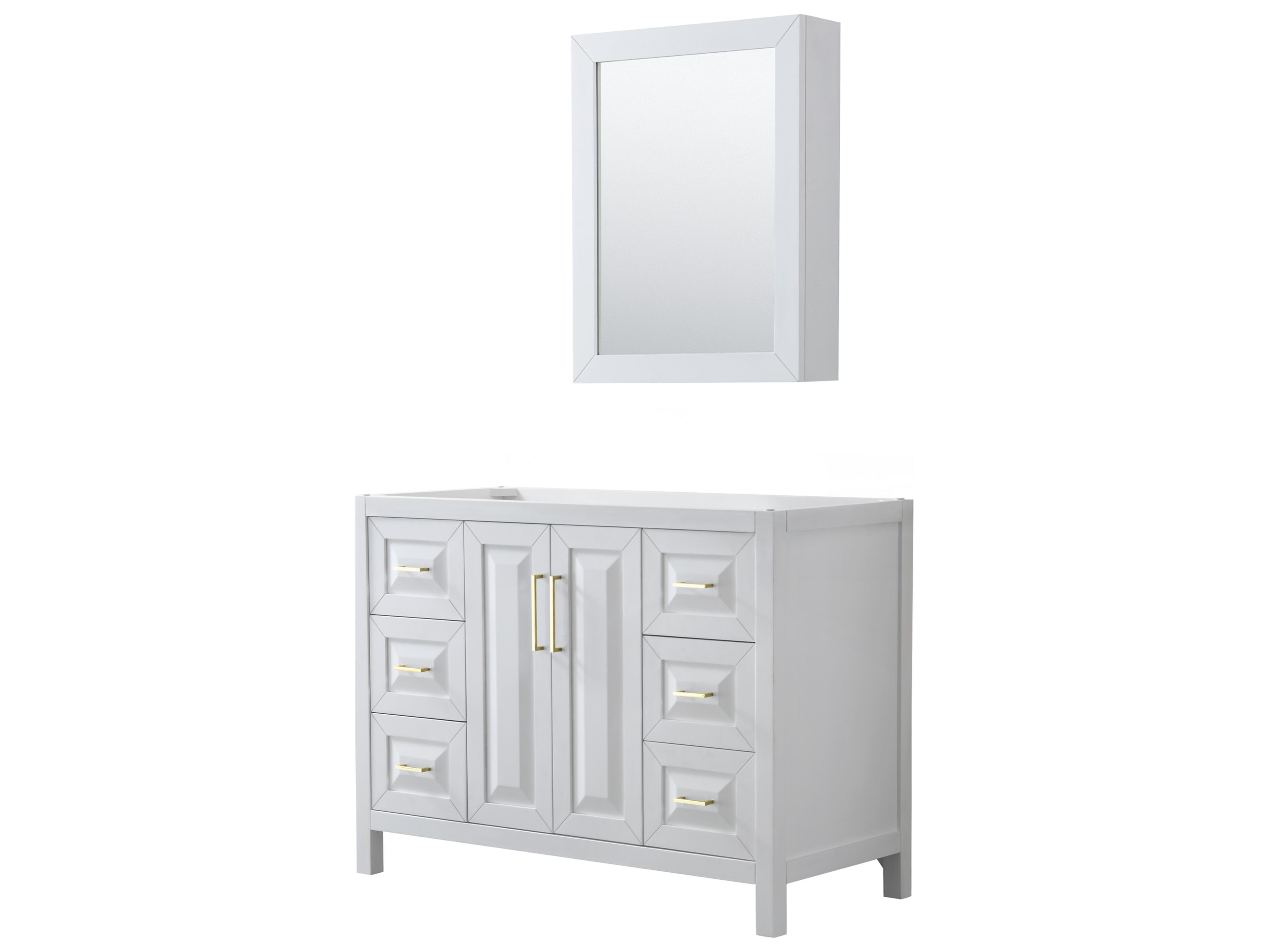 Wyndham Collection Daria 47" White Vanity with Medicine Cabinet