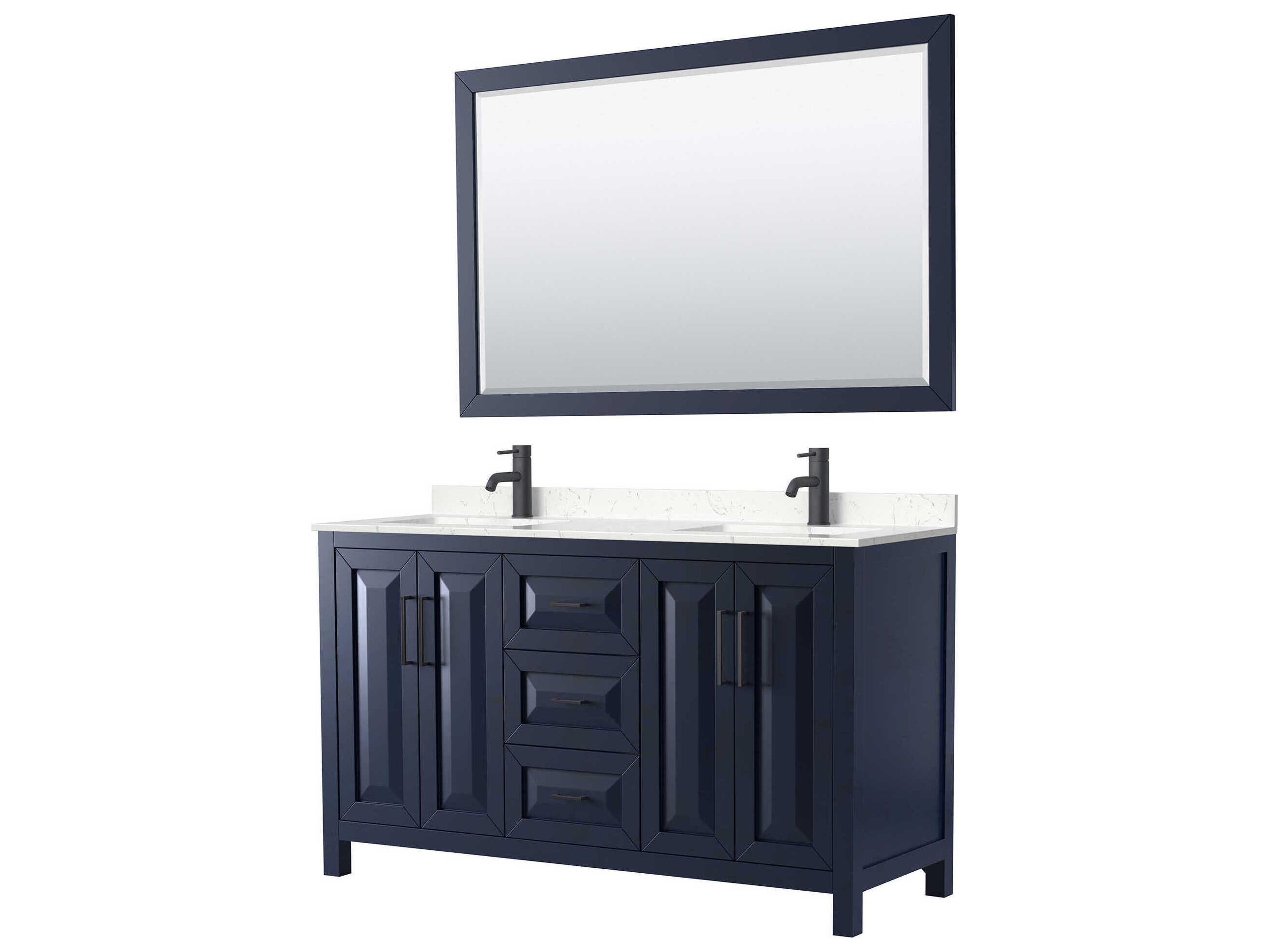 Daria 60" Dark Blue Vanity with 58" Mirror