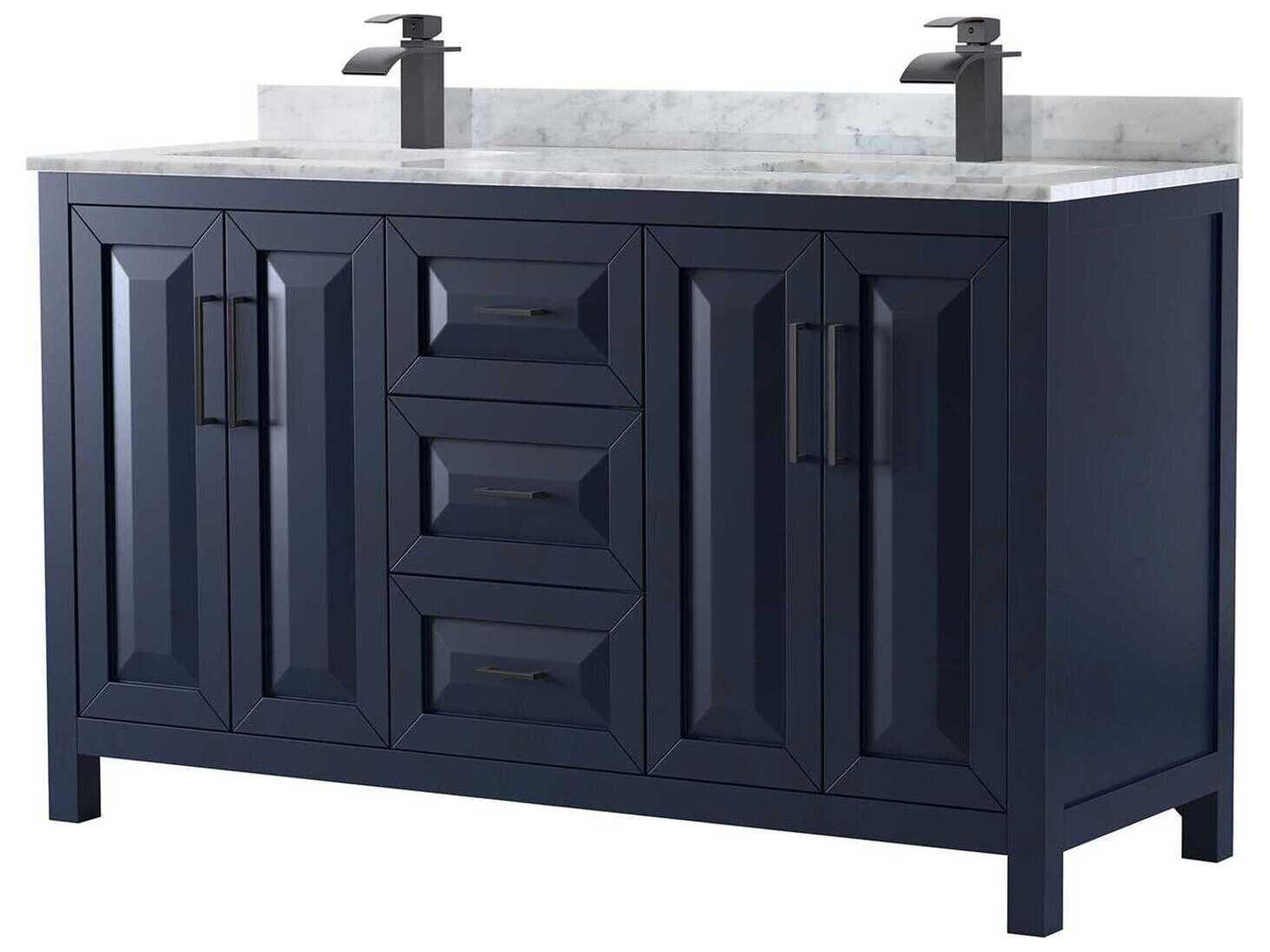 Wyndham Collection Daria 60" Dark Blue Vanity