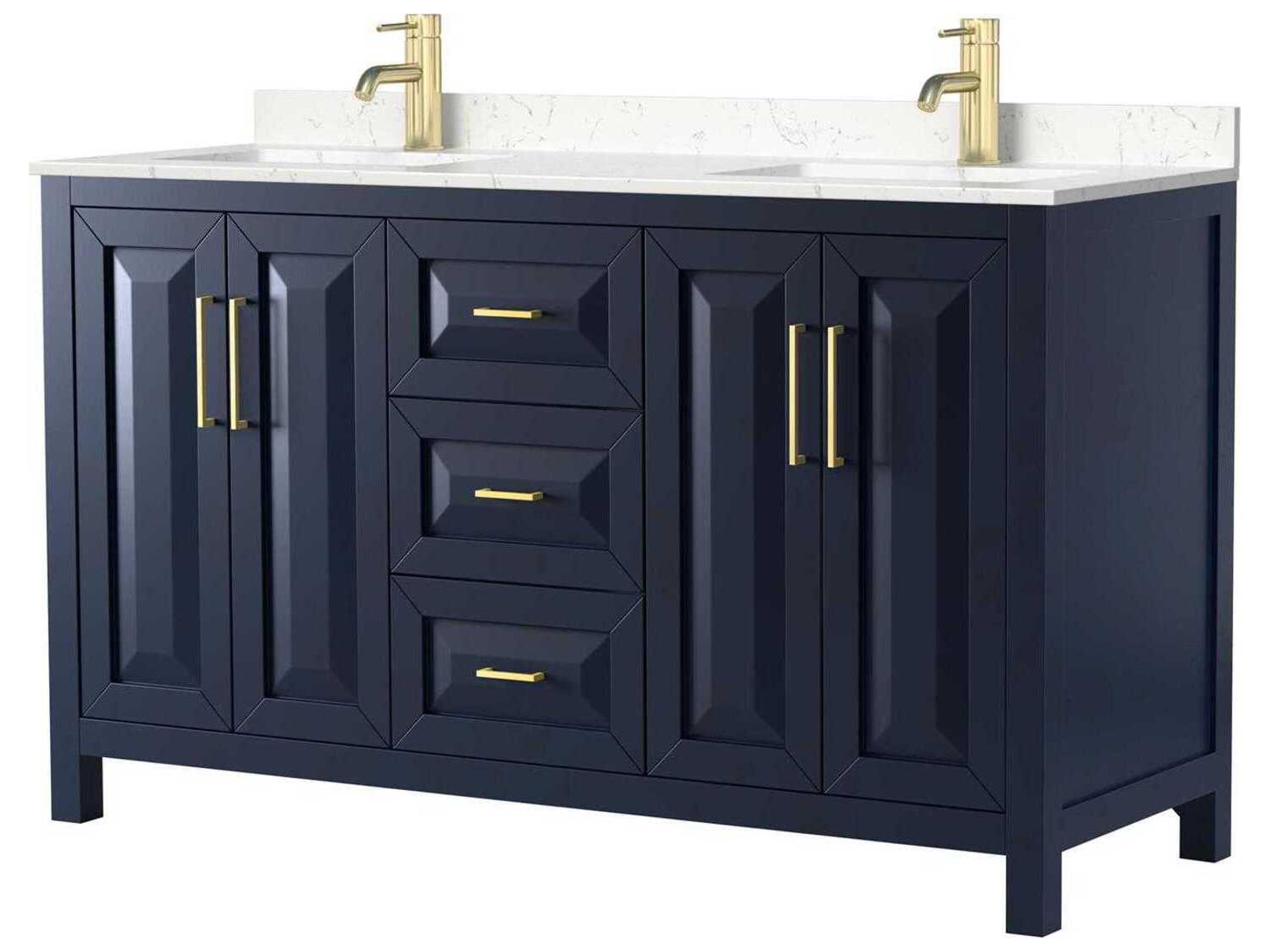 Wyndham Collection Daria 60" Dark Blue Vanity