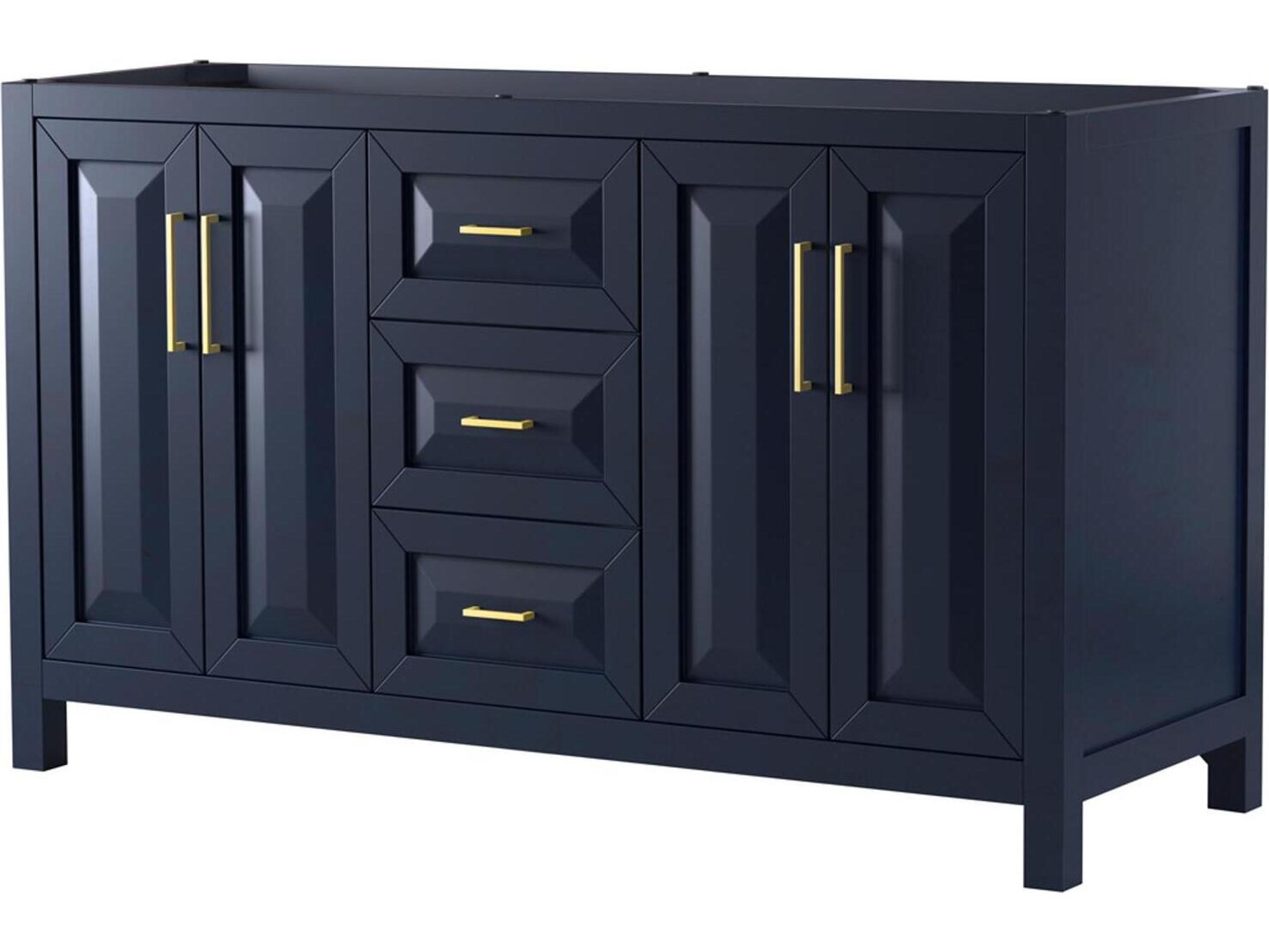 Wyndham Collection Daria 59" Dark Blue Vanity