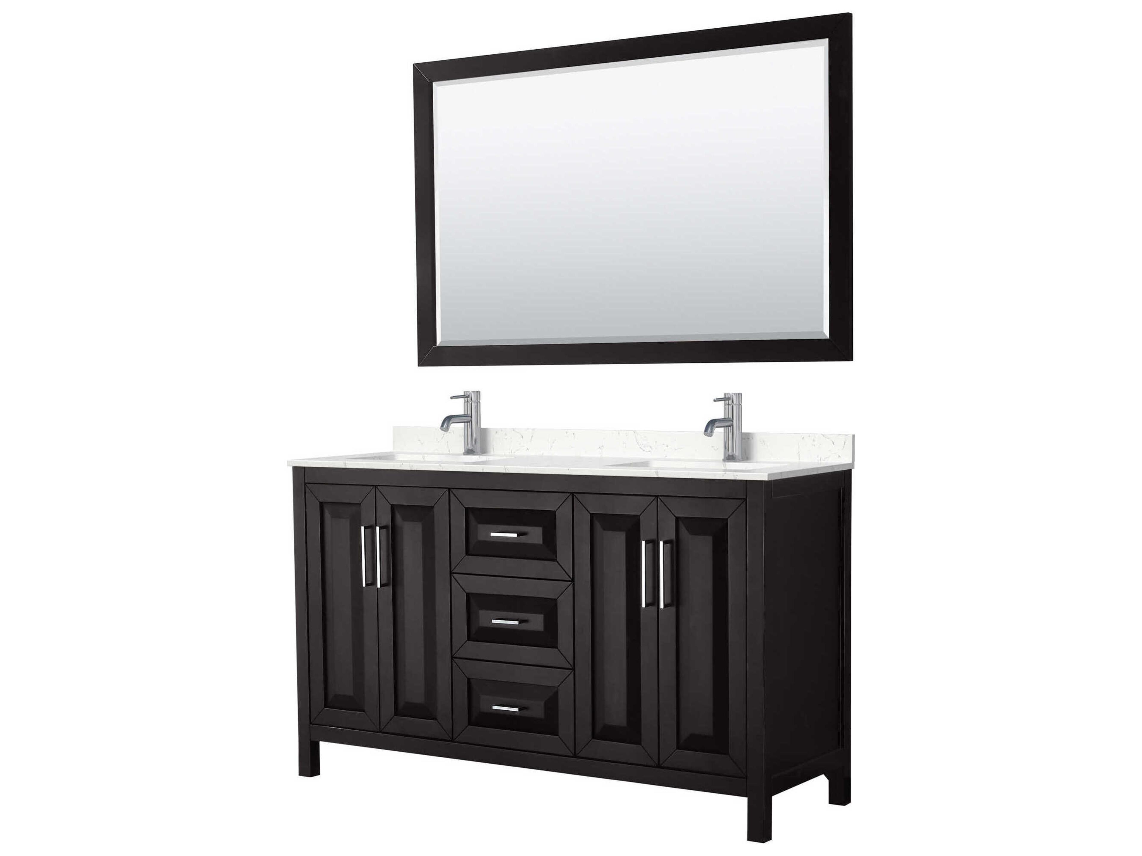 Daria 60" Dark Espresso Vanity with 58" Mirror