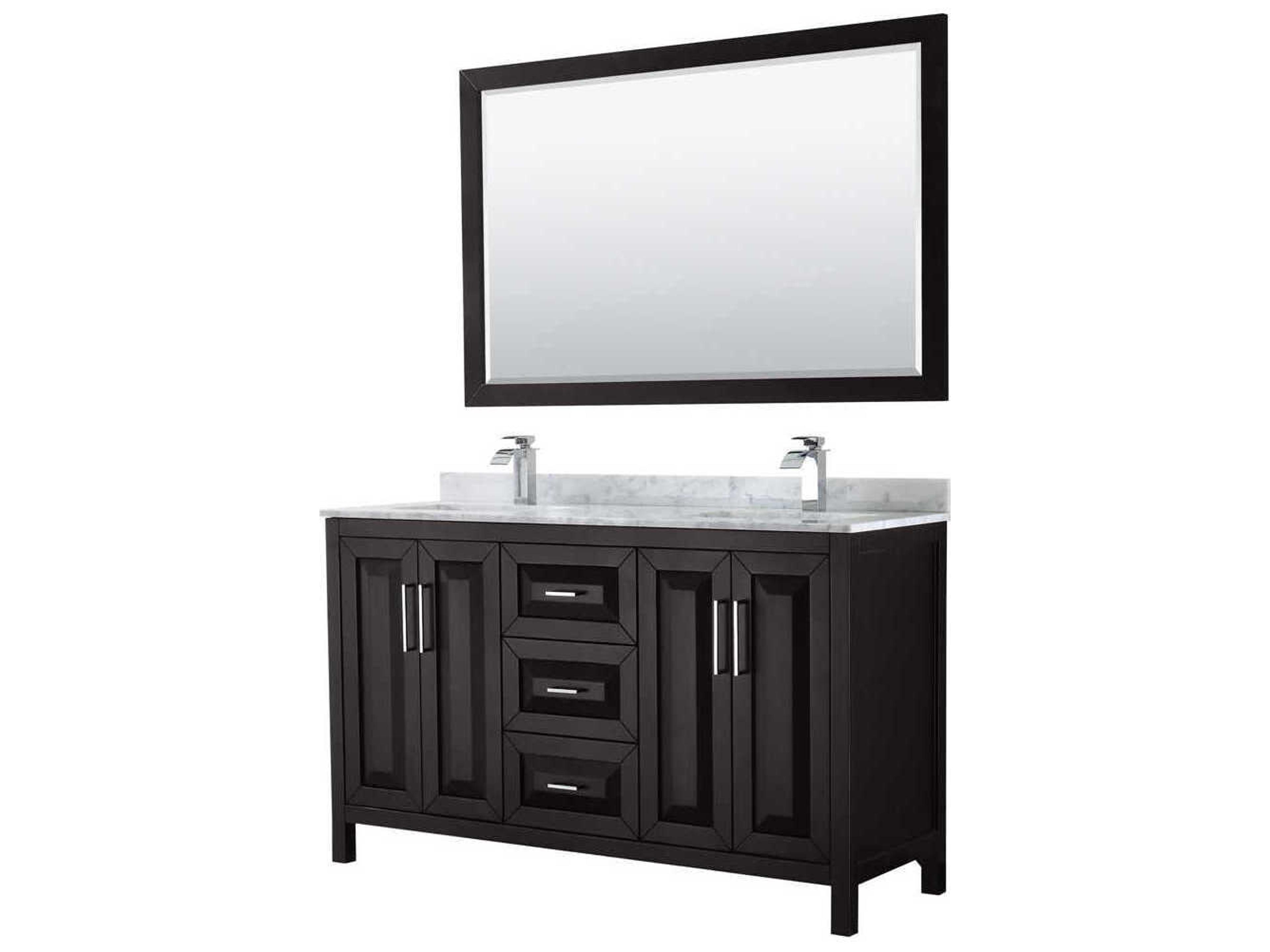 Wyndham Collection Daria 60" Dark Espresso Vanity with 58" Mirror